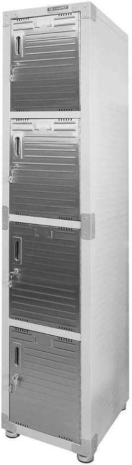 Seville Classics Armadio con Serratura, 38.1 x 45.7 x 183 cm, grigio