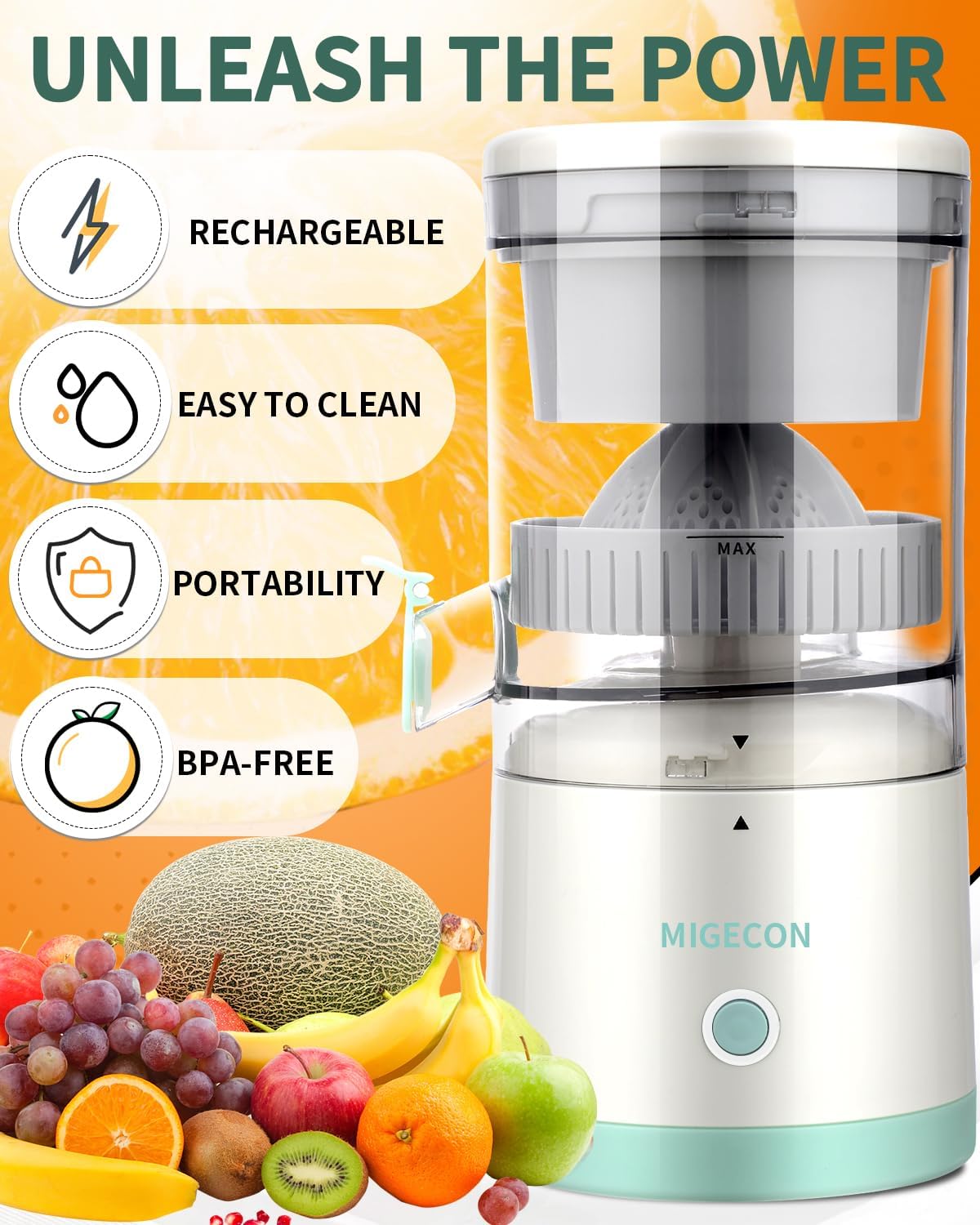 Spremiagrumi Elettrico Ricaricabile USB Portatile - immagine 4