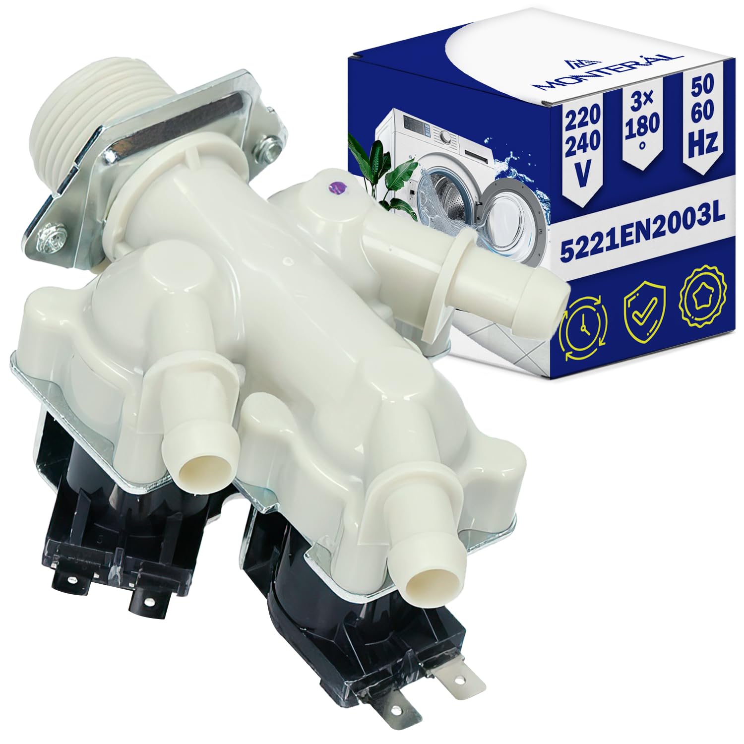 MONTERAL Valvola Ingresso Lavatrice LG 3 Uscite 180°