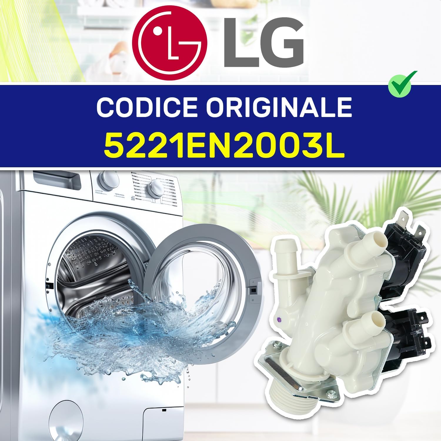 MONTERAL Valvola Ingresso Lavatrice LG 3 Uscite 180° - immagine 2