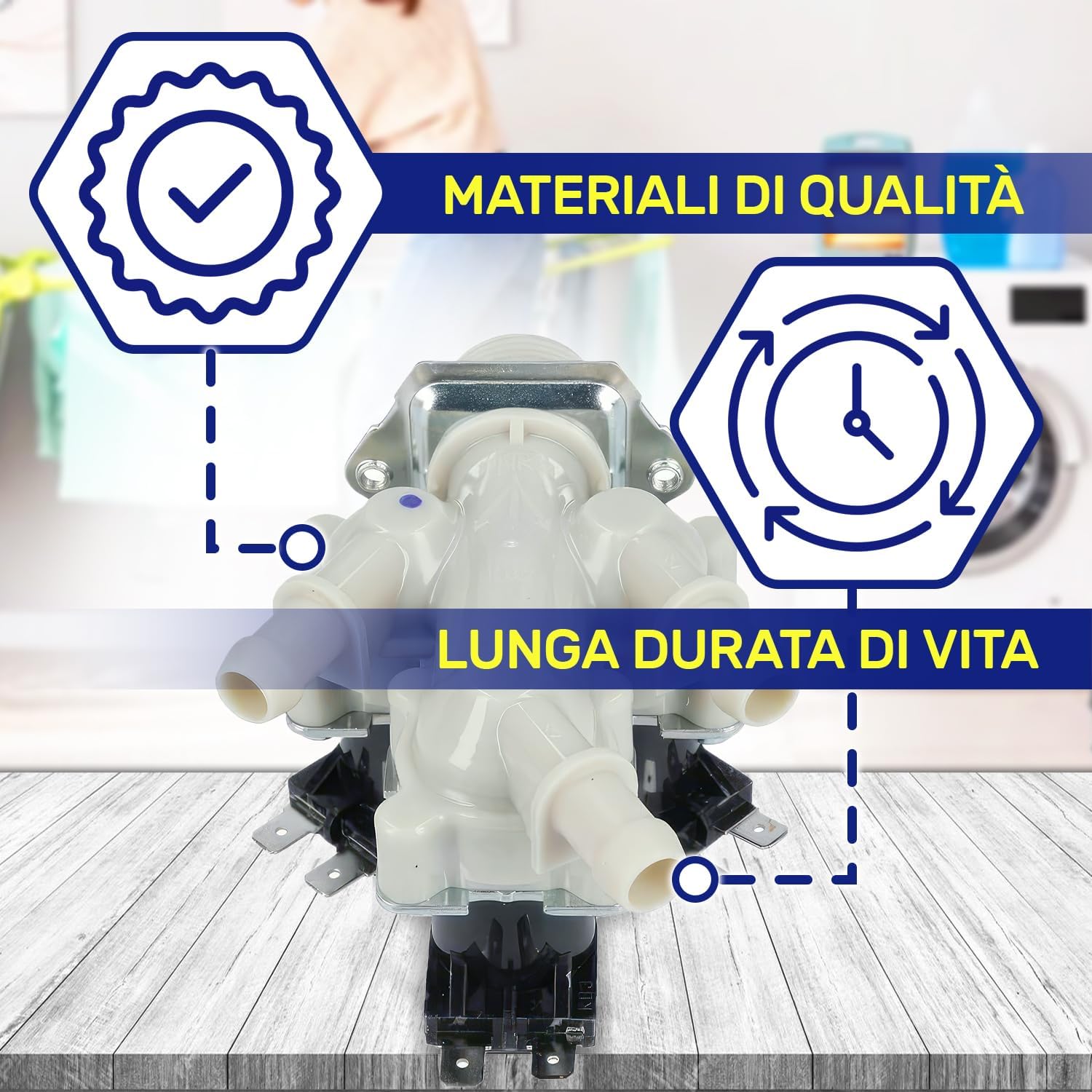 MONTERAL Valvola Ingresso Lavatrice LG 3 Uscite 180° - immagine 4