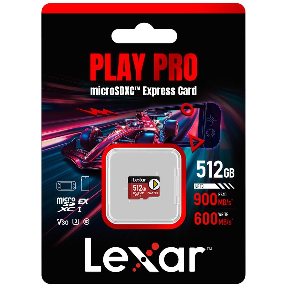 LEXAR Carte microSD Express 7.1 PLAY Pro 512 Go R900/W600