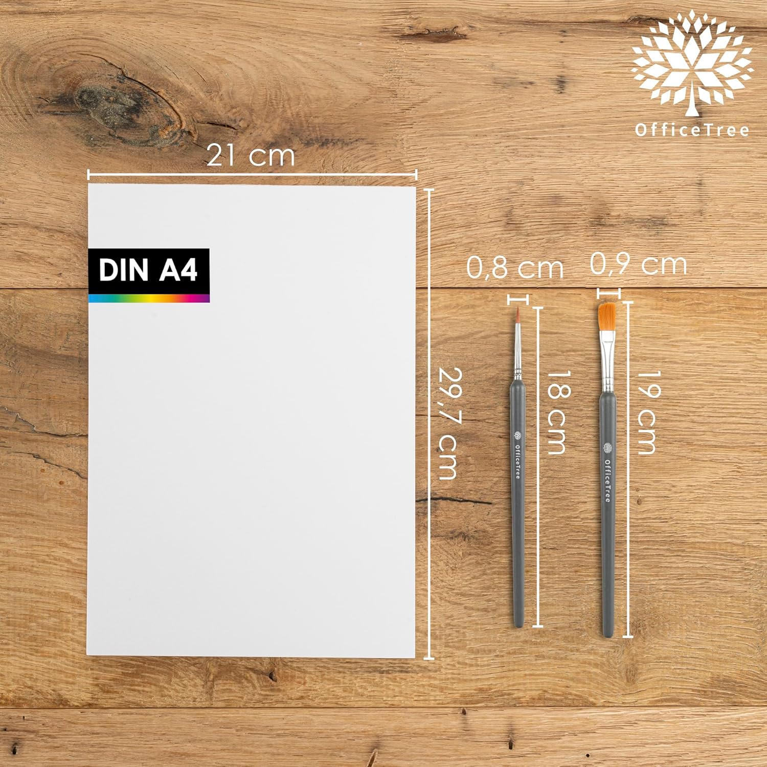 Officetree Carta Acquerello A4 300g (40 pz) con 2 Pennelli - immagine 2
