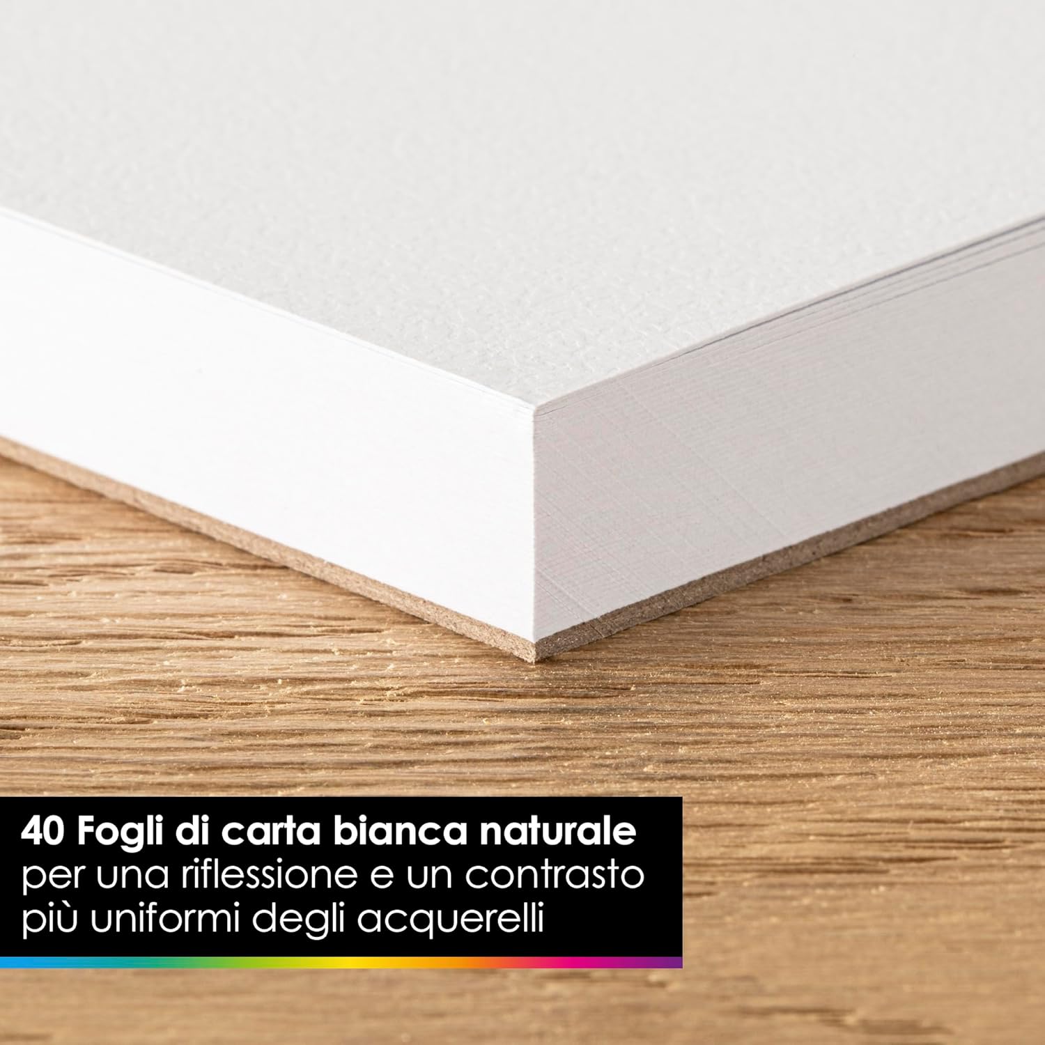 Officetree Carta Acquerello A4 300g (40 pz) con 2 Pennelli - immagine 3