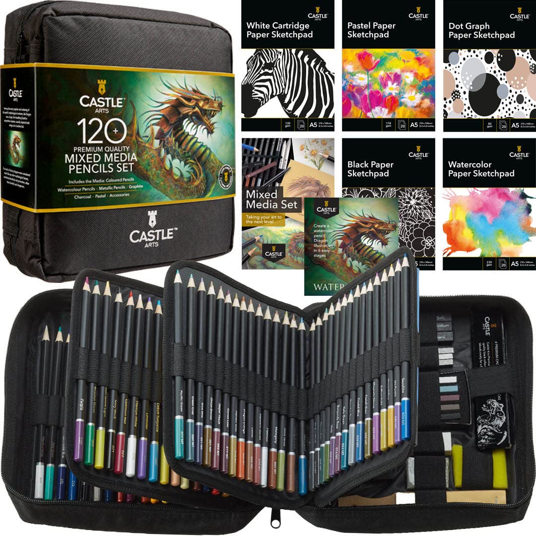 Castle Art Supplies 120 Matite Artistiche Miste