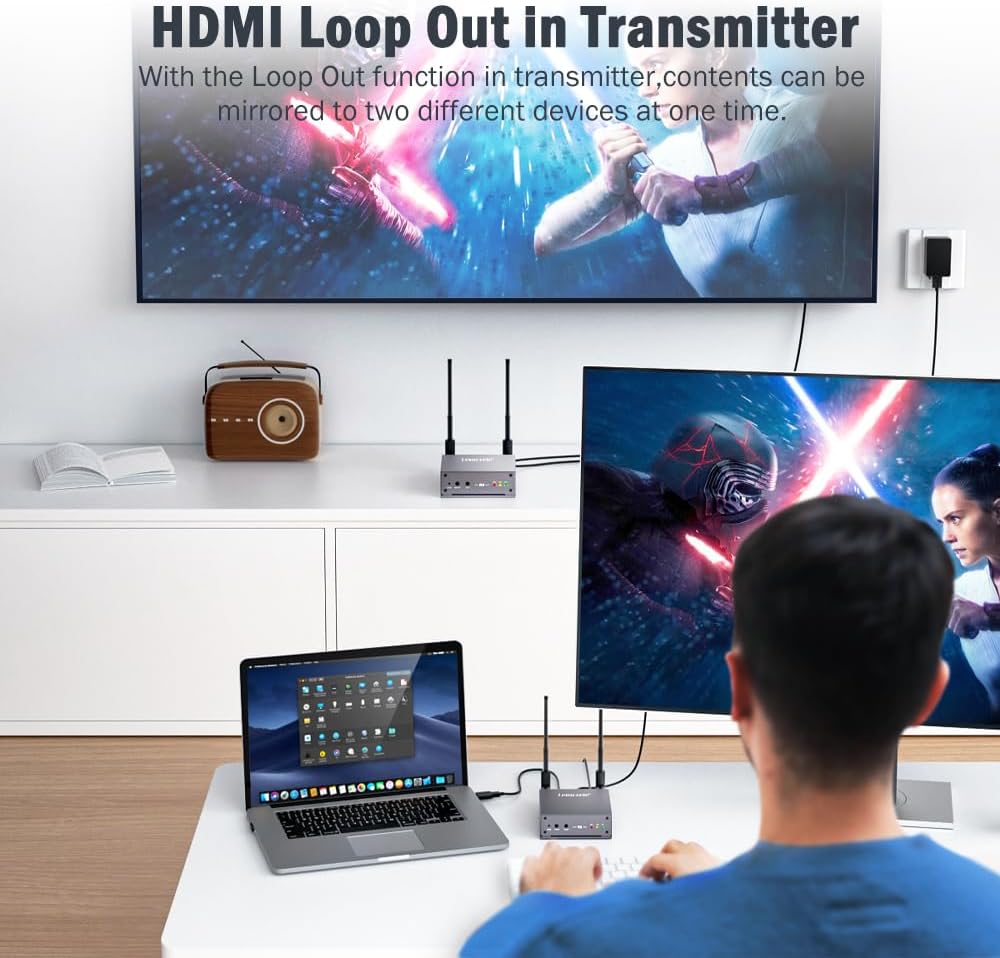 Lemorele Trasmettitore e Ricevitore Wireless HDMI 200M - immagine 3