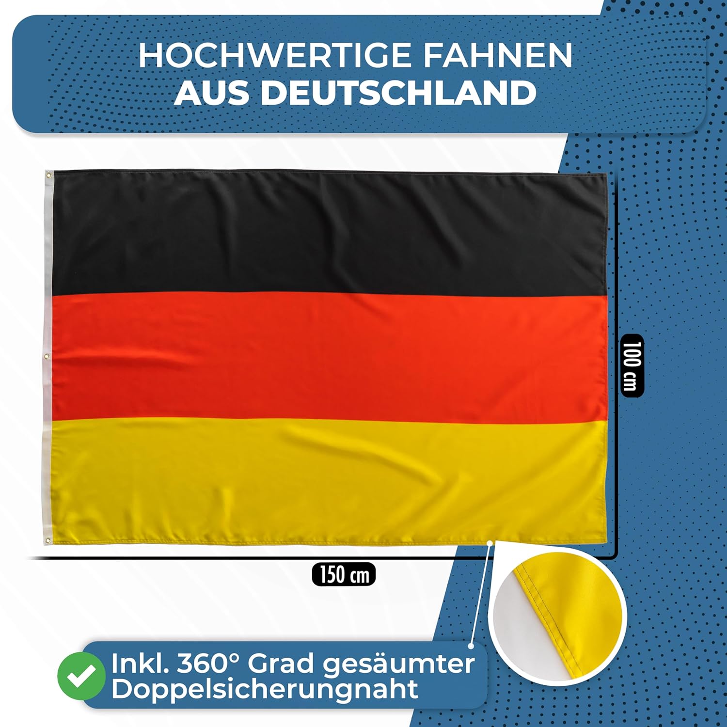 Fbs Bandiera della Germania 250 x 150 cm - immagine 2