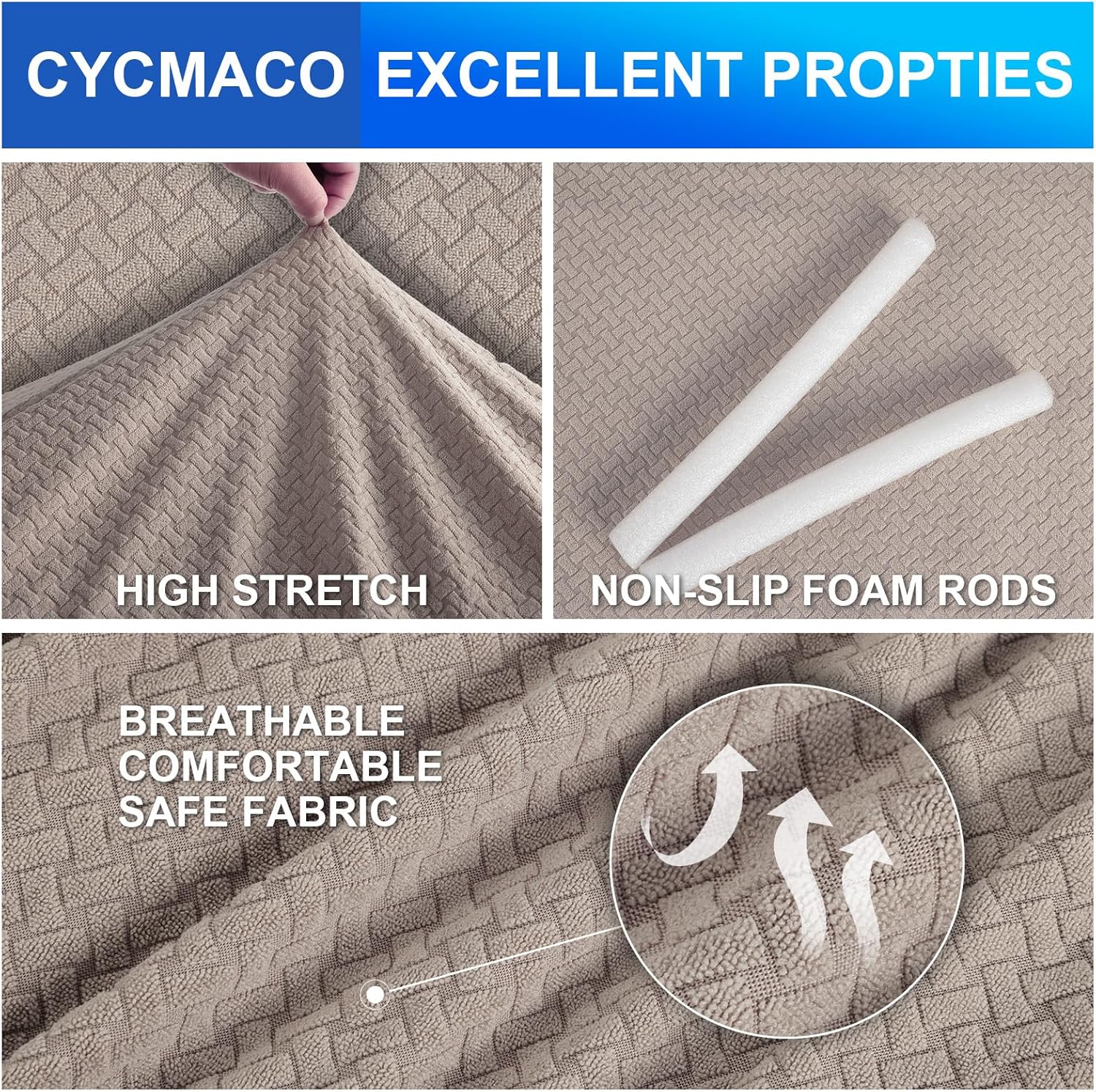 CYCMACO Copridivano 3 Posti Elasticizzato, Cachi - immagine 3