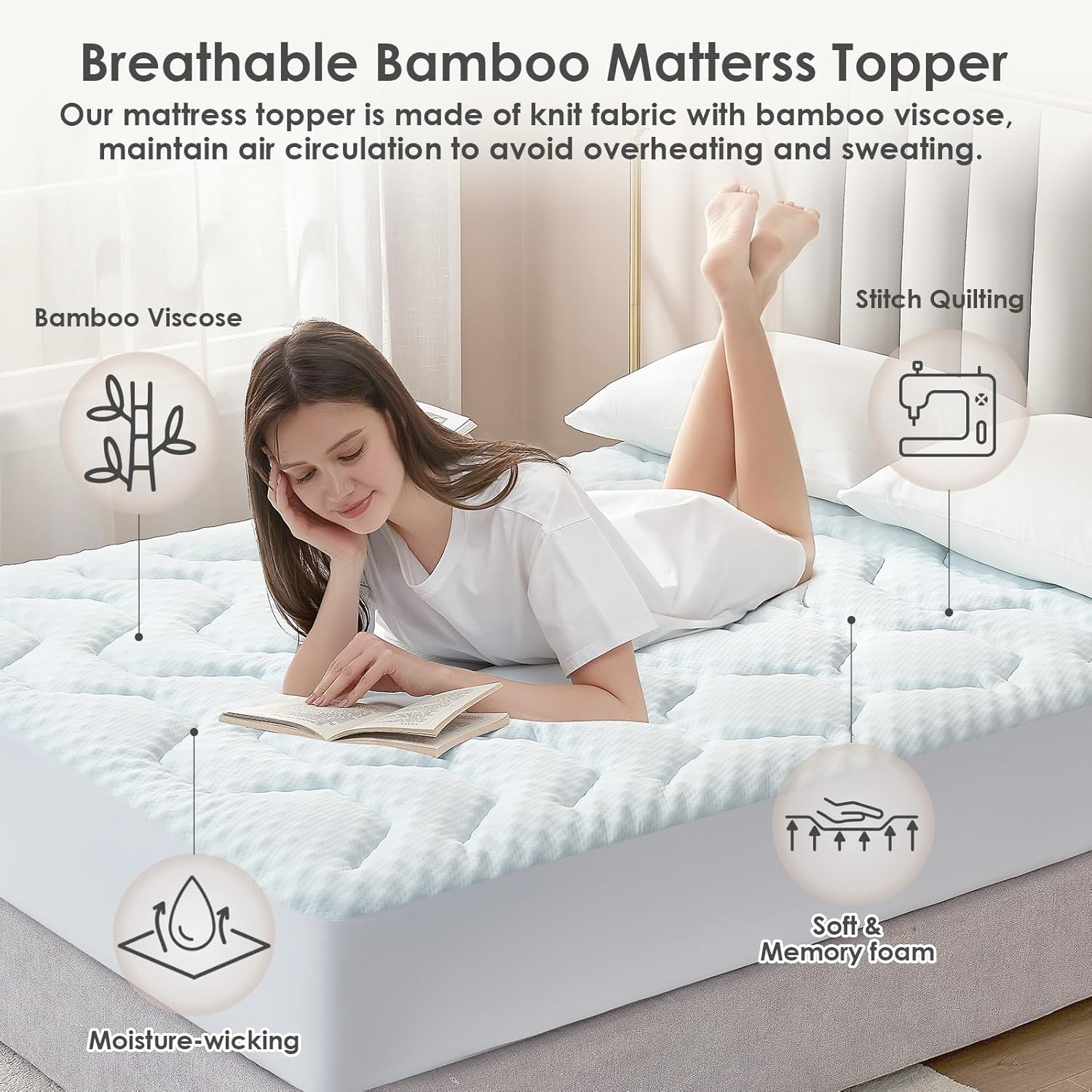 Eheyciga Topper Materasso Singolo 90x190 Memory Foam - immagine 7