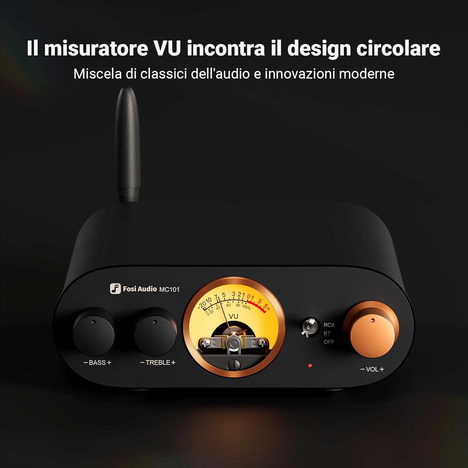 Fosi Audio MC101 - Amplificatore Bluetooth 5.3 con VU Meter - immagine 2