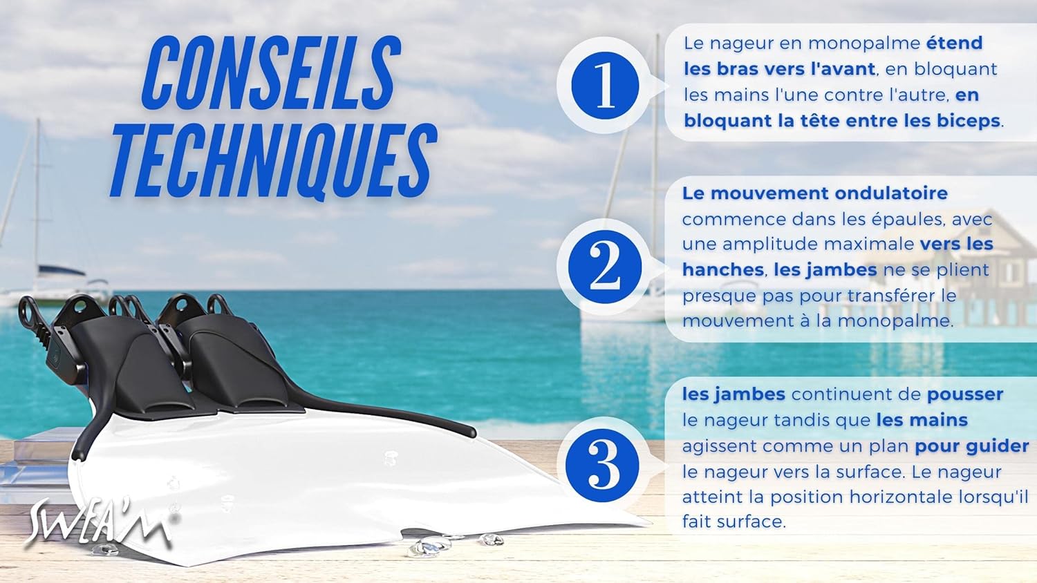 Sweam - Monopinna regolabile, traslucida, misura 34 - 38 - immagine 5