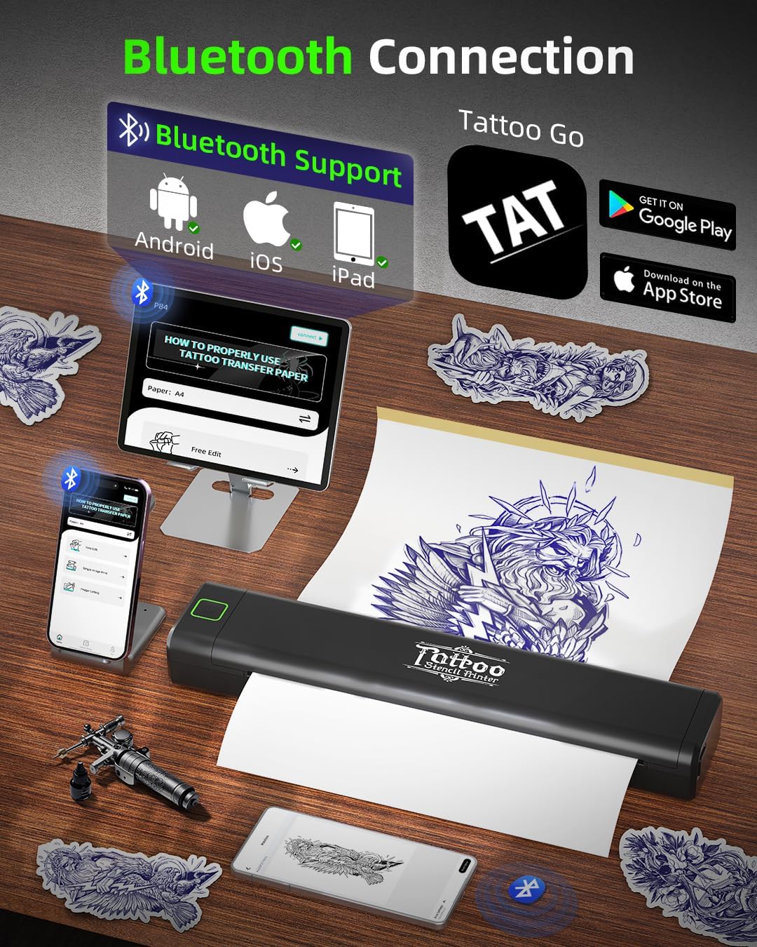 Stampante Tattoo Stencil P84 Bluetooth - immagine 3