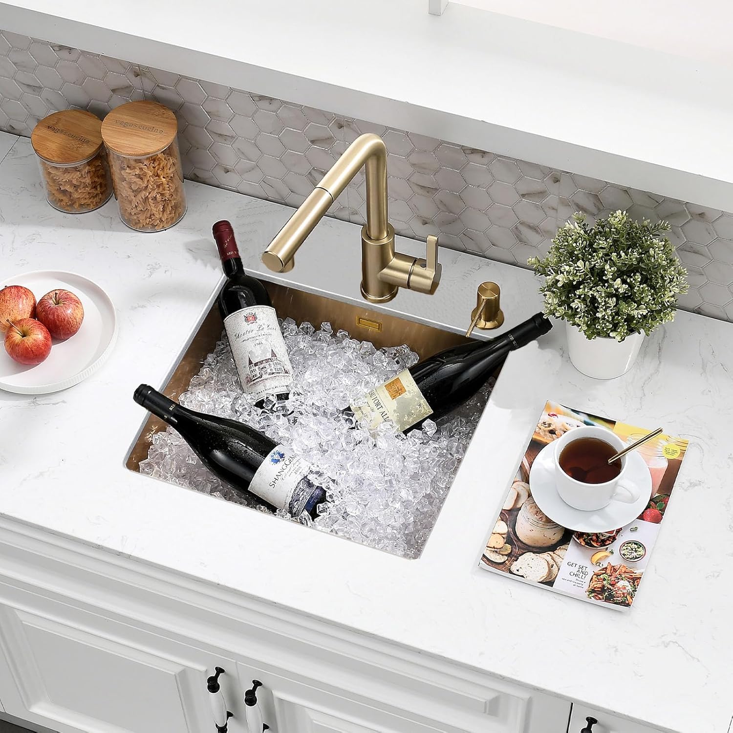 Boomhoze Lavello Cucina 45x45cm, Oro - immagine 3