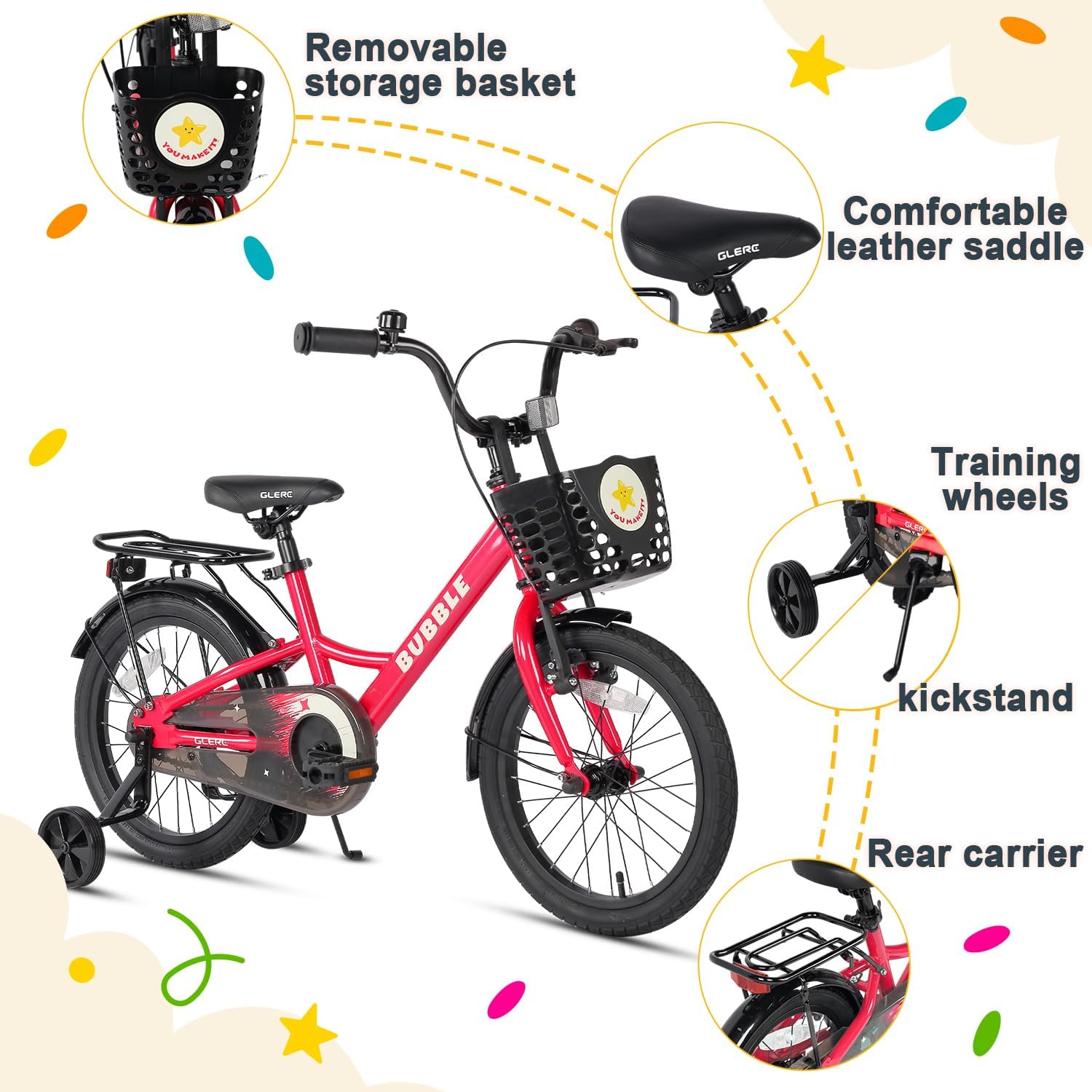 Glerc BUBBLE Bici per Bambini 12 14 16 Pollici - immagine 3