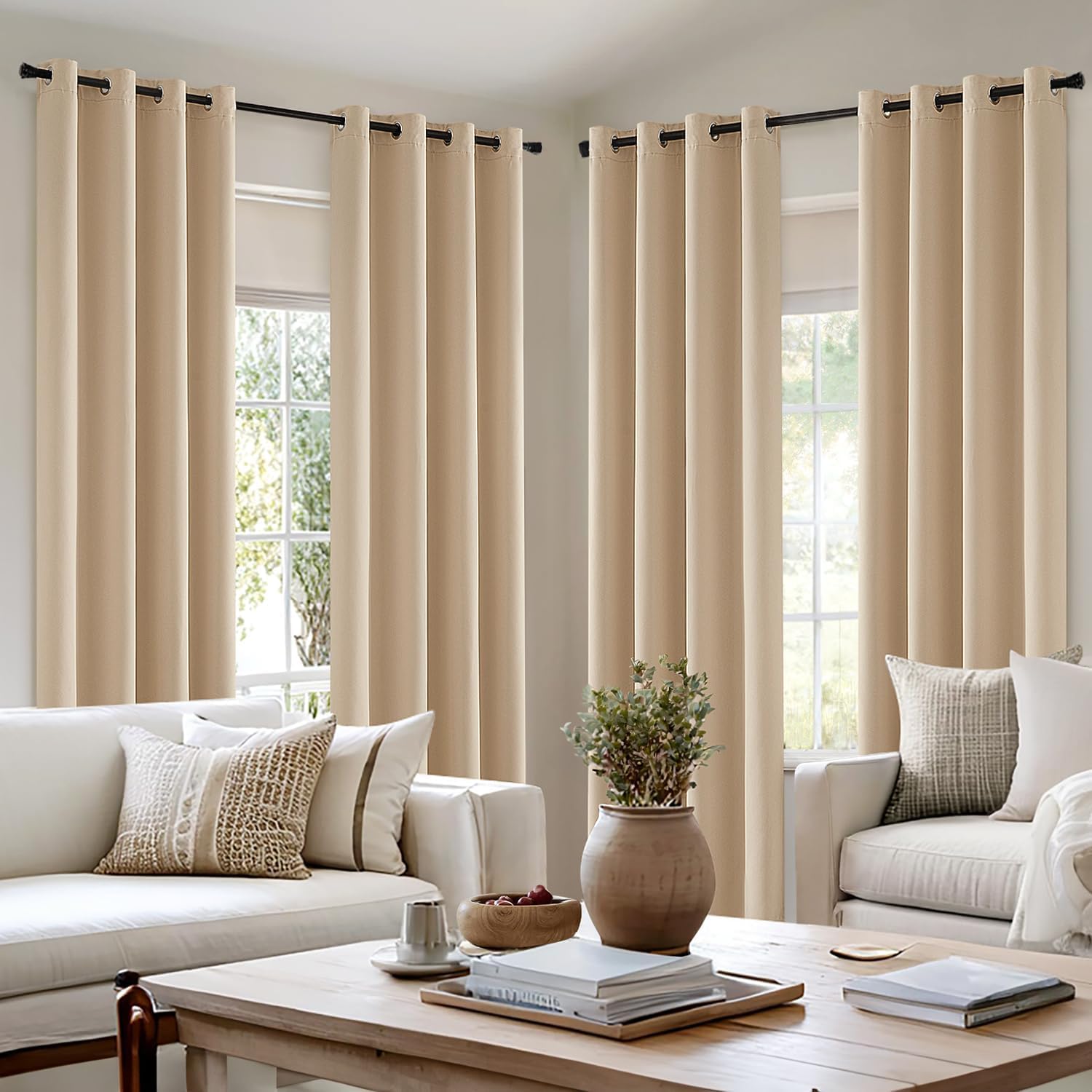 Miulee Tende Oscuranti per Interni 4 Pezzi 140x215 CM