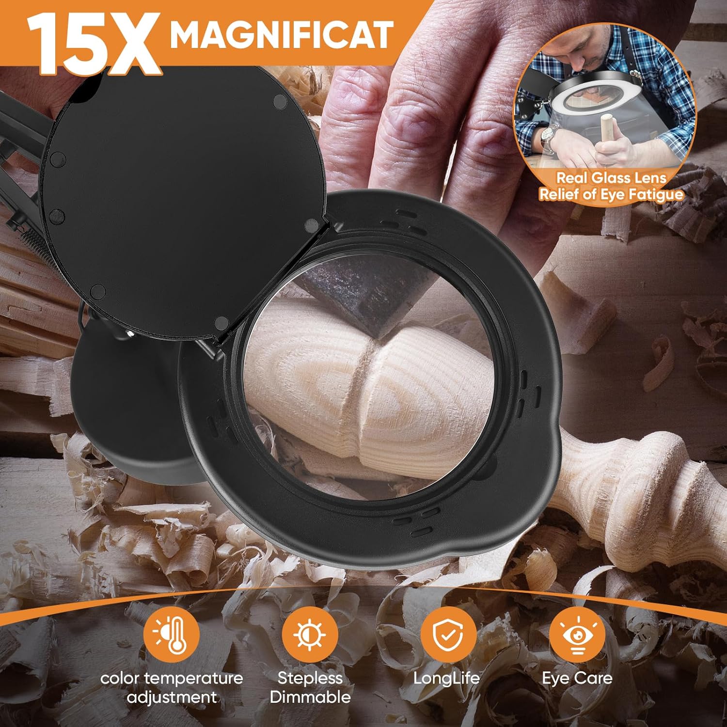 Lente LED con Luce e Supporto 15x Ingrandimento - immagine 5