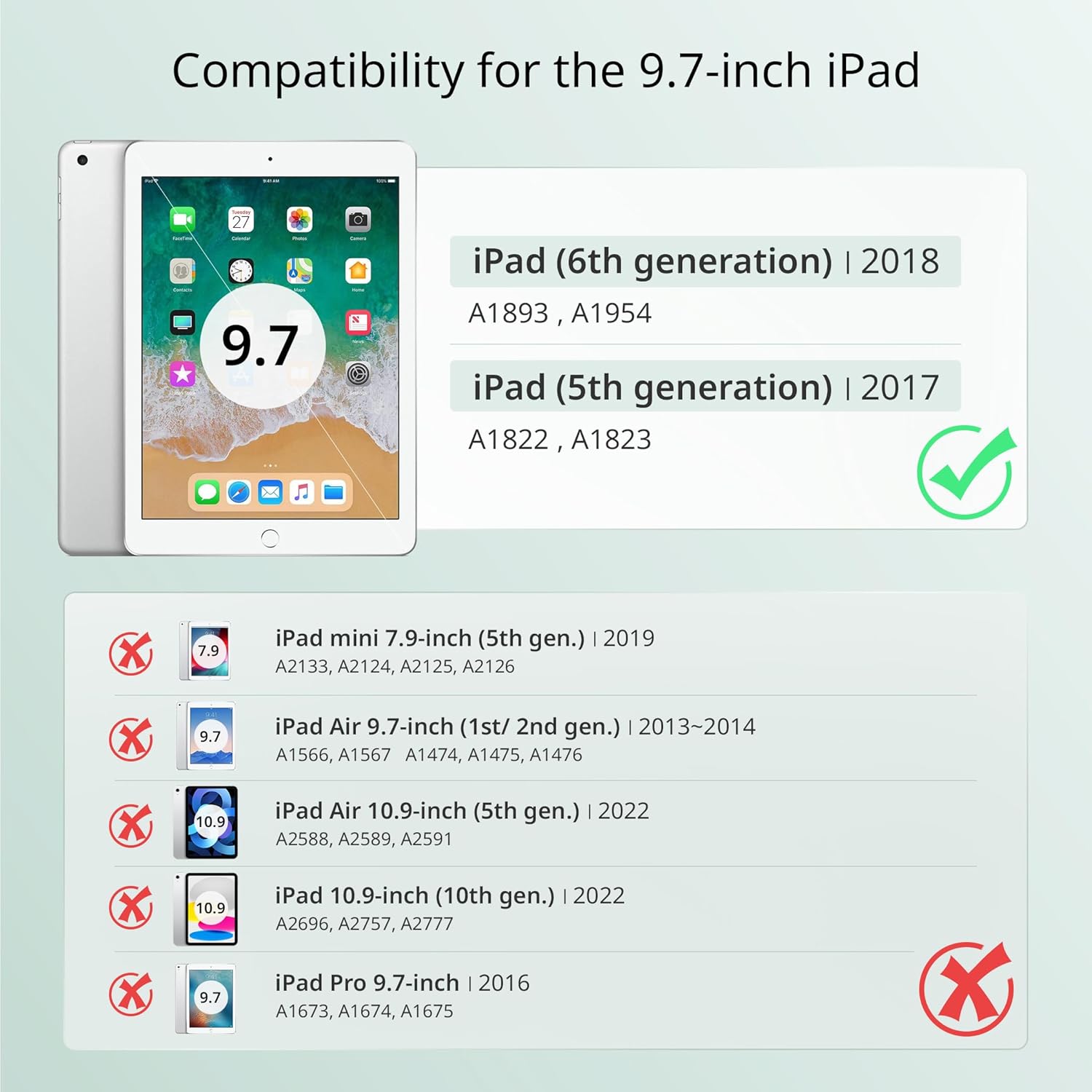 Easyacc Cover Custodia Compatibile con iPad 9.7" (2017/2018) - immagine 2