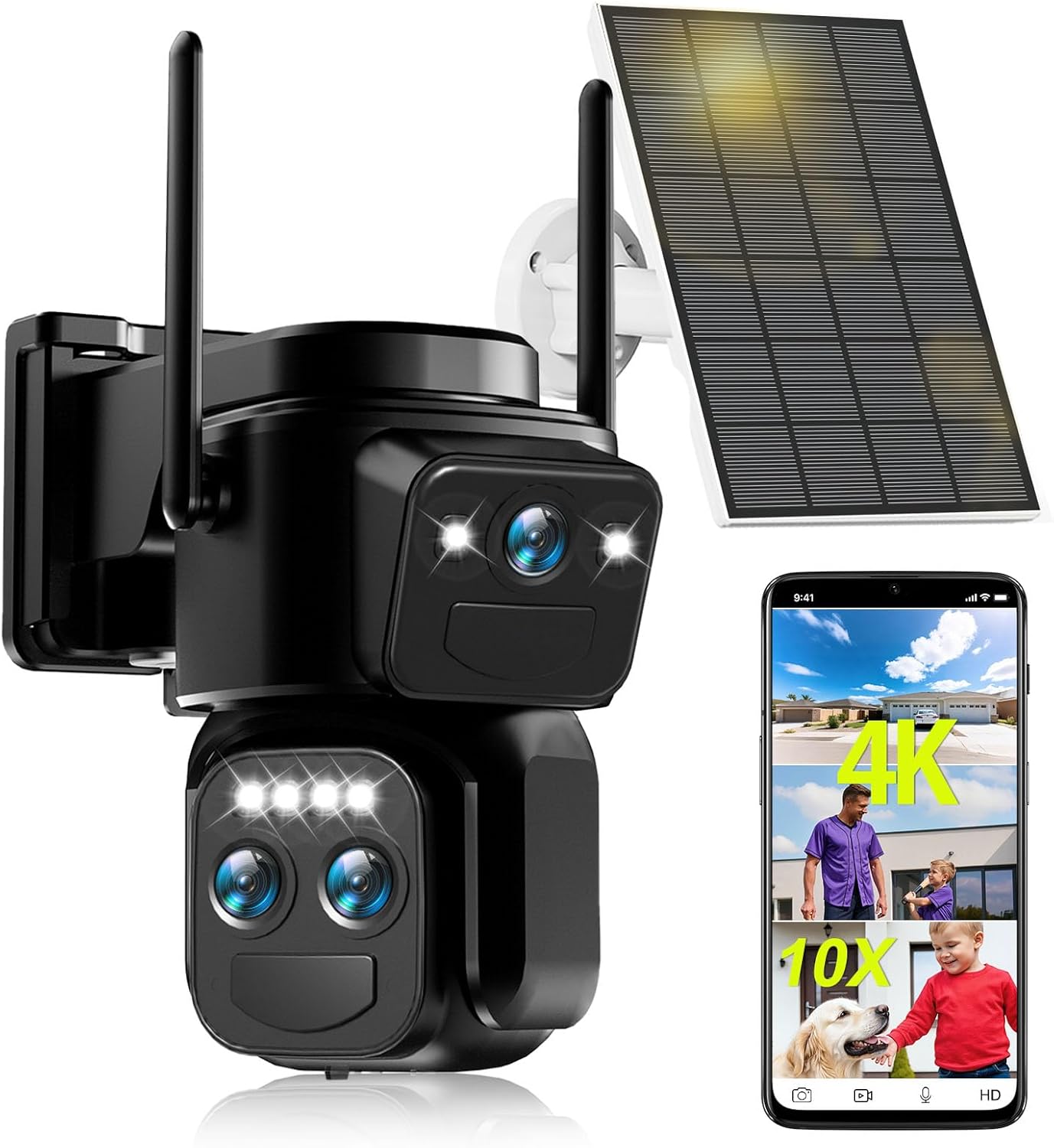 Telecamera Sorveglianza WiFi Esterna 4K Triplo Obiettivo - immagine 1