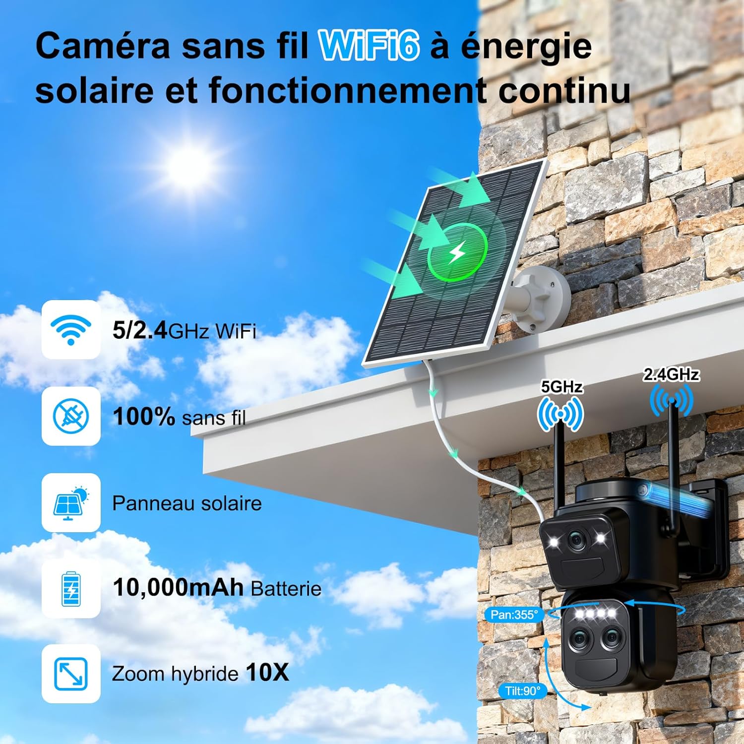 Telecamera Sorveglianza WiFi Esterna 4K Triplo Obiettivo - immagine 4
