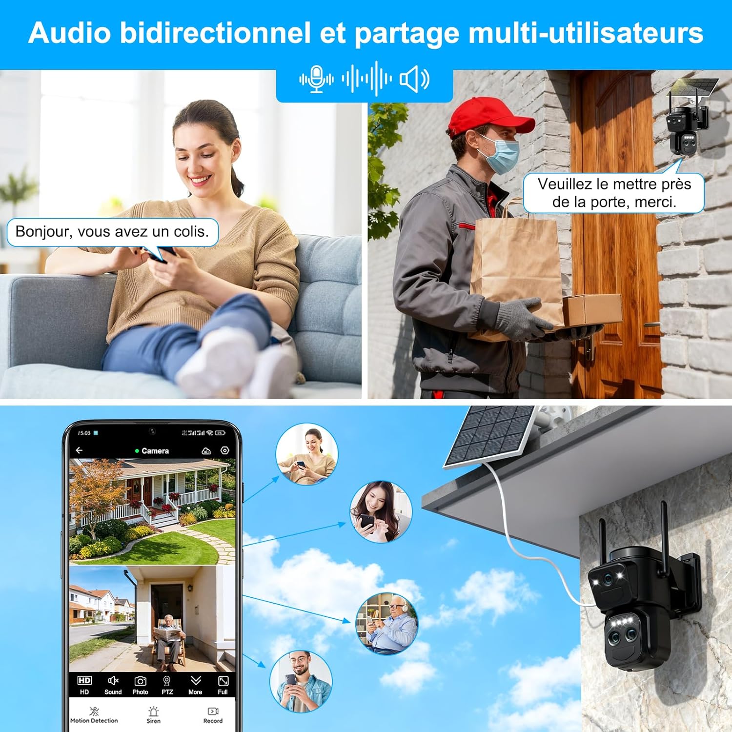 Telecamera Sorveglianza WiFi Esterna 4K Triplo Obiettivo - immagine 5