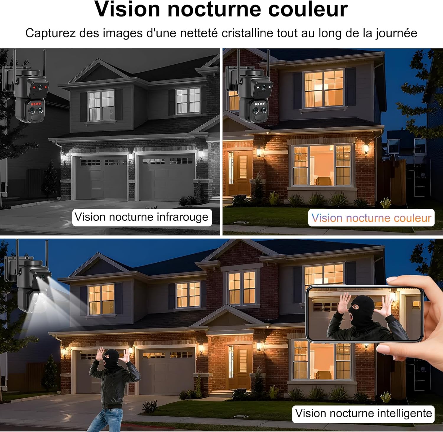 Telecamera Sorveglianza WiFi Esterna 4K Triplo Obiettivo - immagine 6