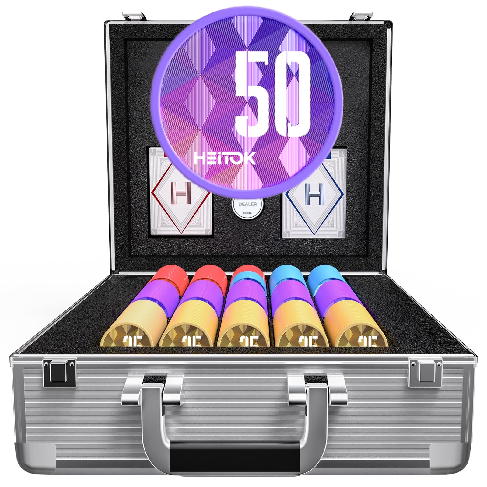 Set Casino Poker Chip 600 Pezzi con Denominazioni