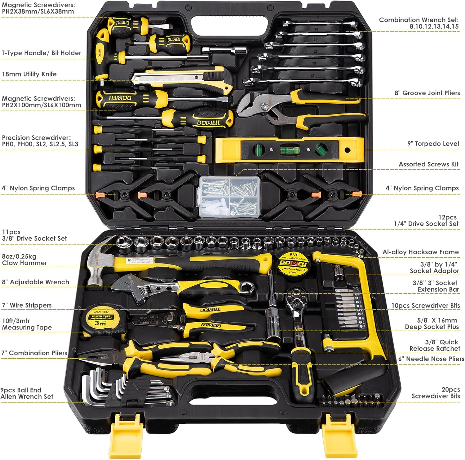 Dowell Set di Attrezzi Meccanici 168 Pezzi - immagine 2