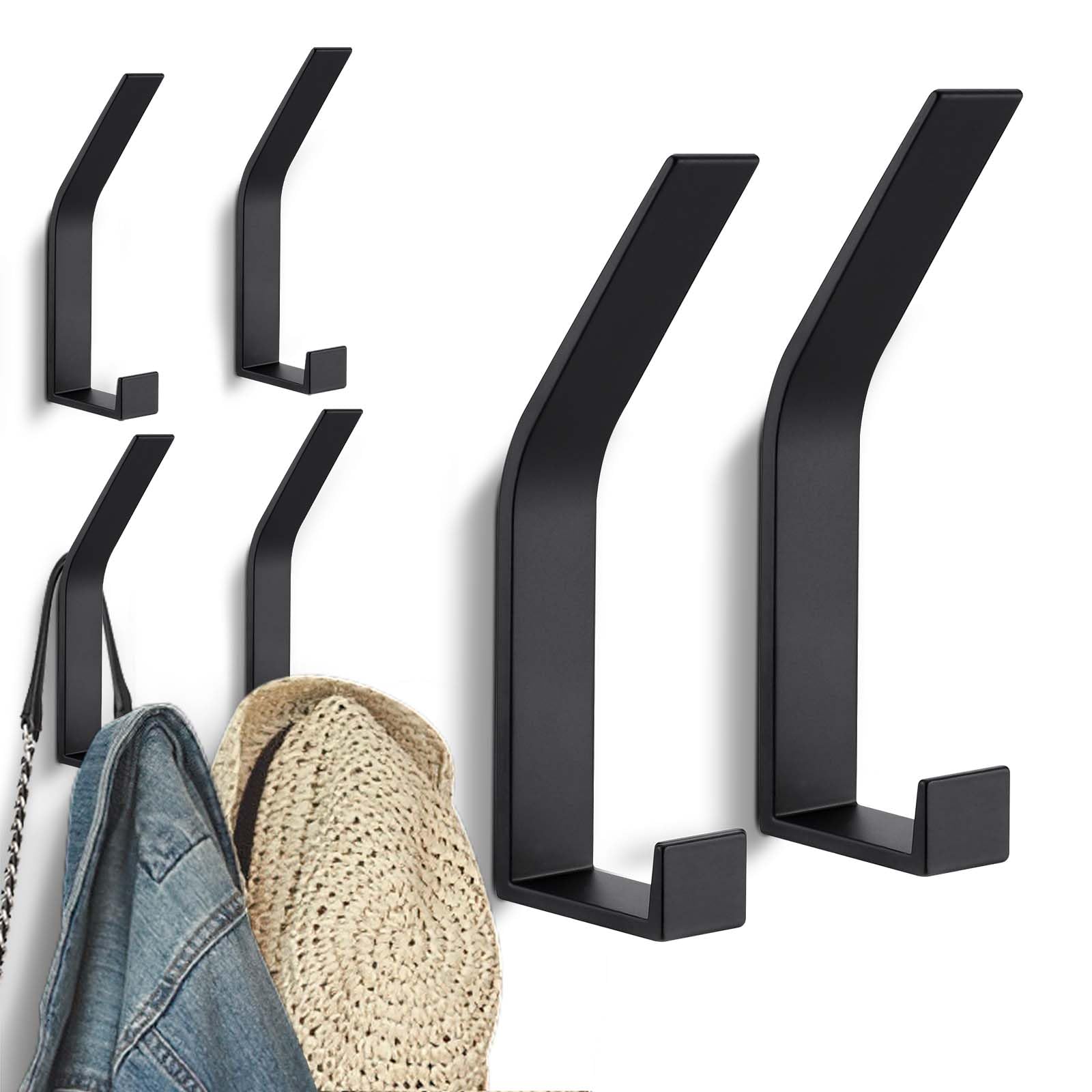 Kssvzz 6 Appendiabiti da Parete Moderno, Nero