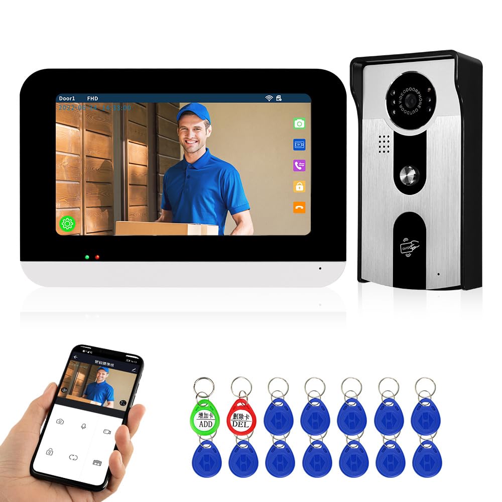Videocitofono Wifi Tuya APP - Monitor 7 Pollici + Telecamera 1080P