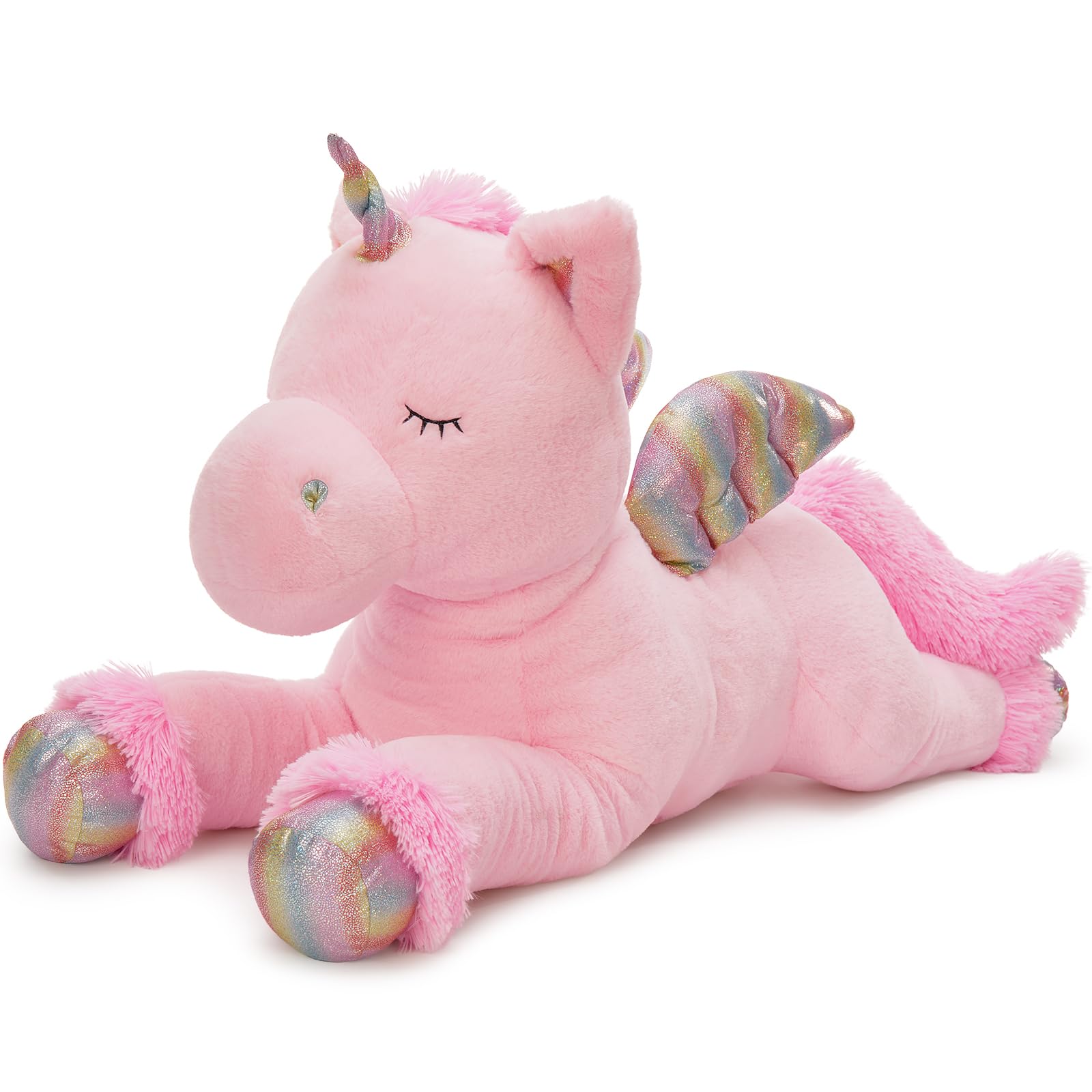 MorisMos XXL Unicorno Peluche Gigante 110cm, Rosa