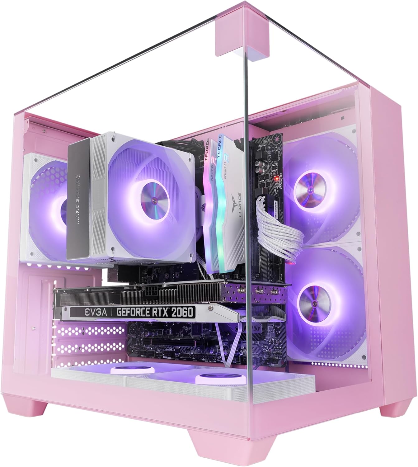 Mars Gaming MC-VISIONM - Case Gaming MicroATX, Rosa - immagine 1