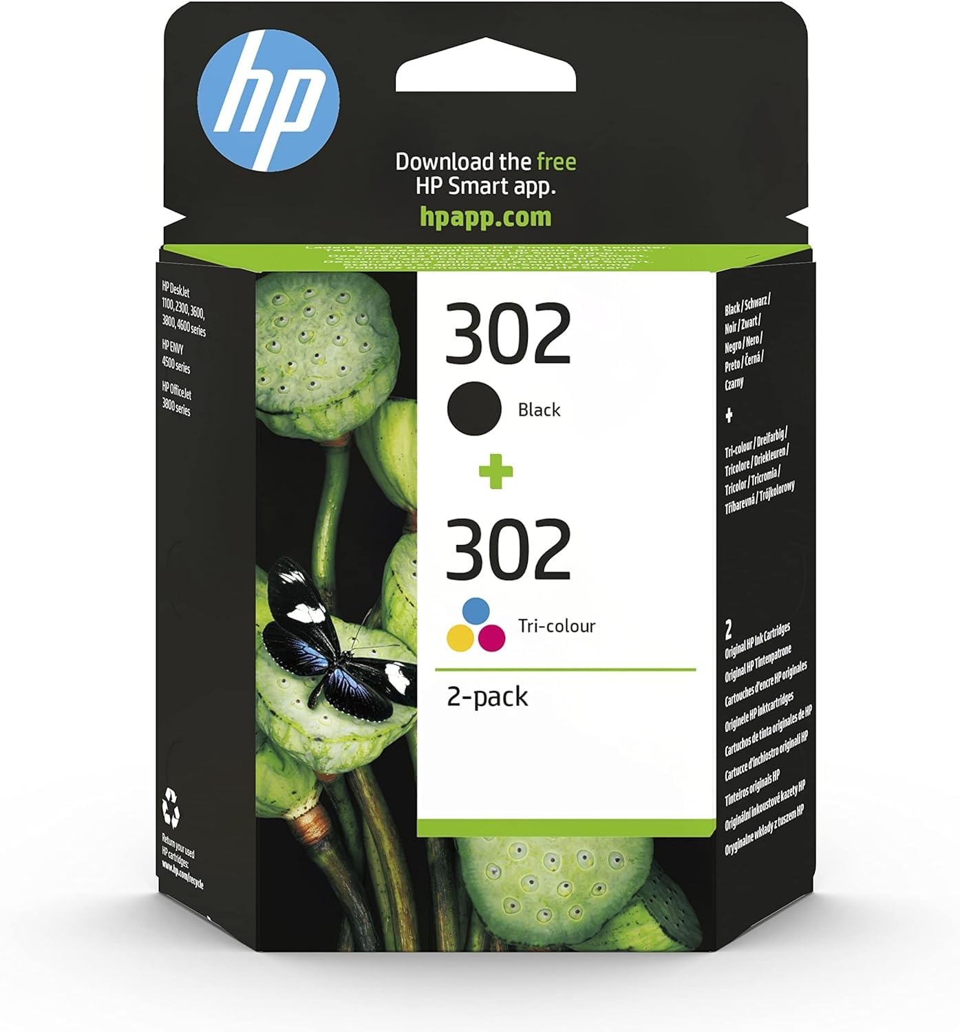 Hp 302 Cartucce Originali Nero e Tricromia X4D37AE (2 Pezzi)