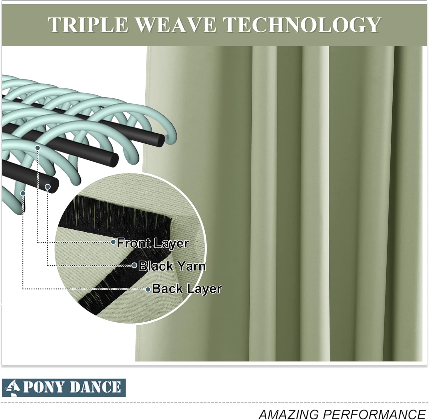 Pony Dance Tende Oscuranti ad Occhiello 140x245 cm - immagine 5