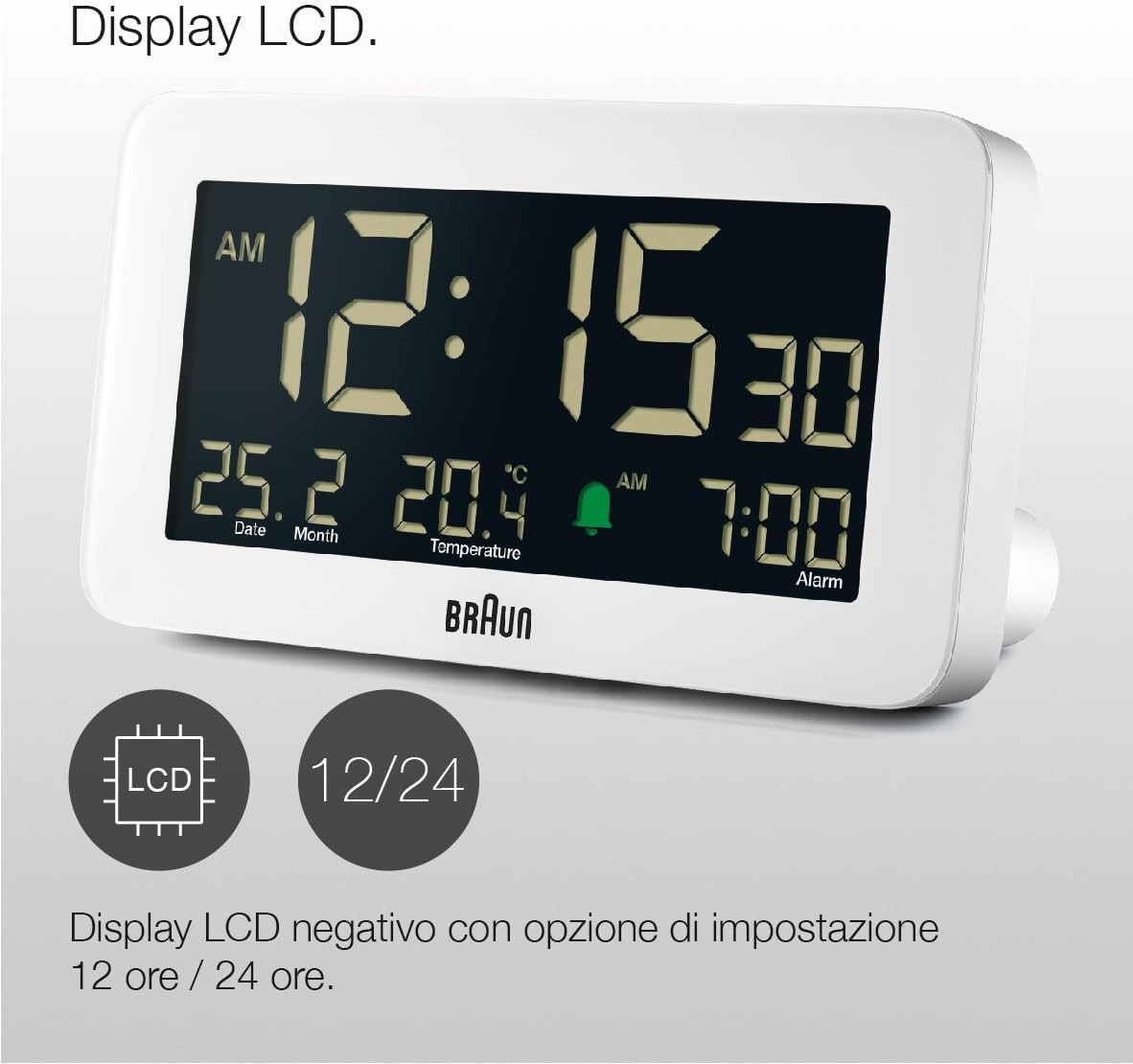Braun Sveglia Digitale BC10W, Bianca - immagine 4