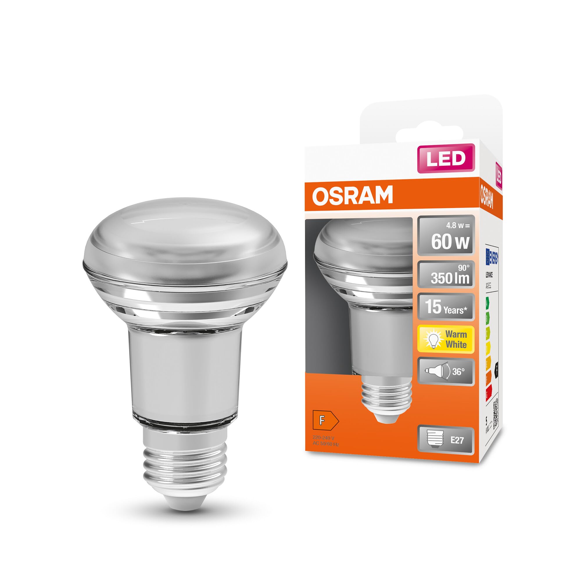 Osram Spot R63 Lampadine LED E27 Luce Calda 2700K