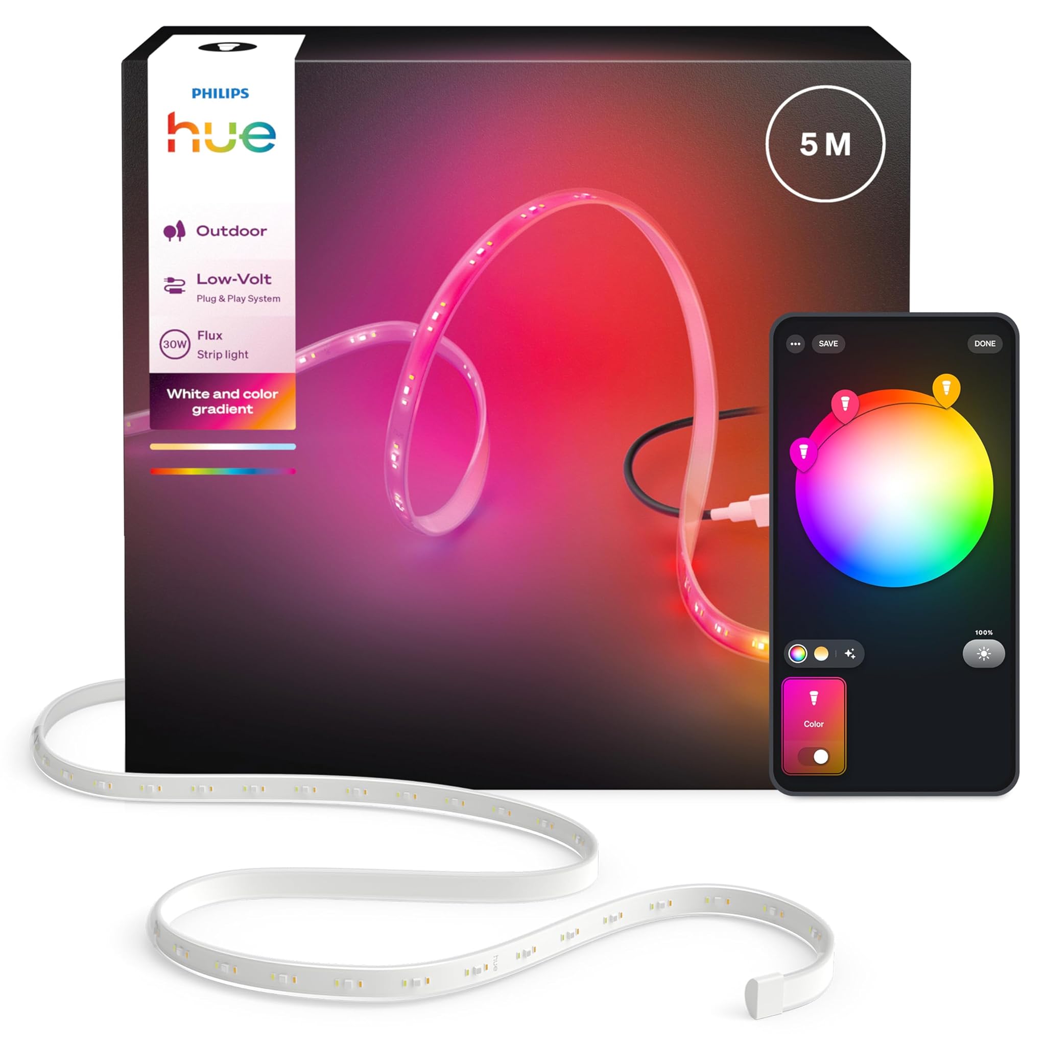 Philips Hue Flux Outdoor Striscia LED 5m Multicolore 3.000 lm