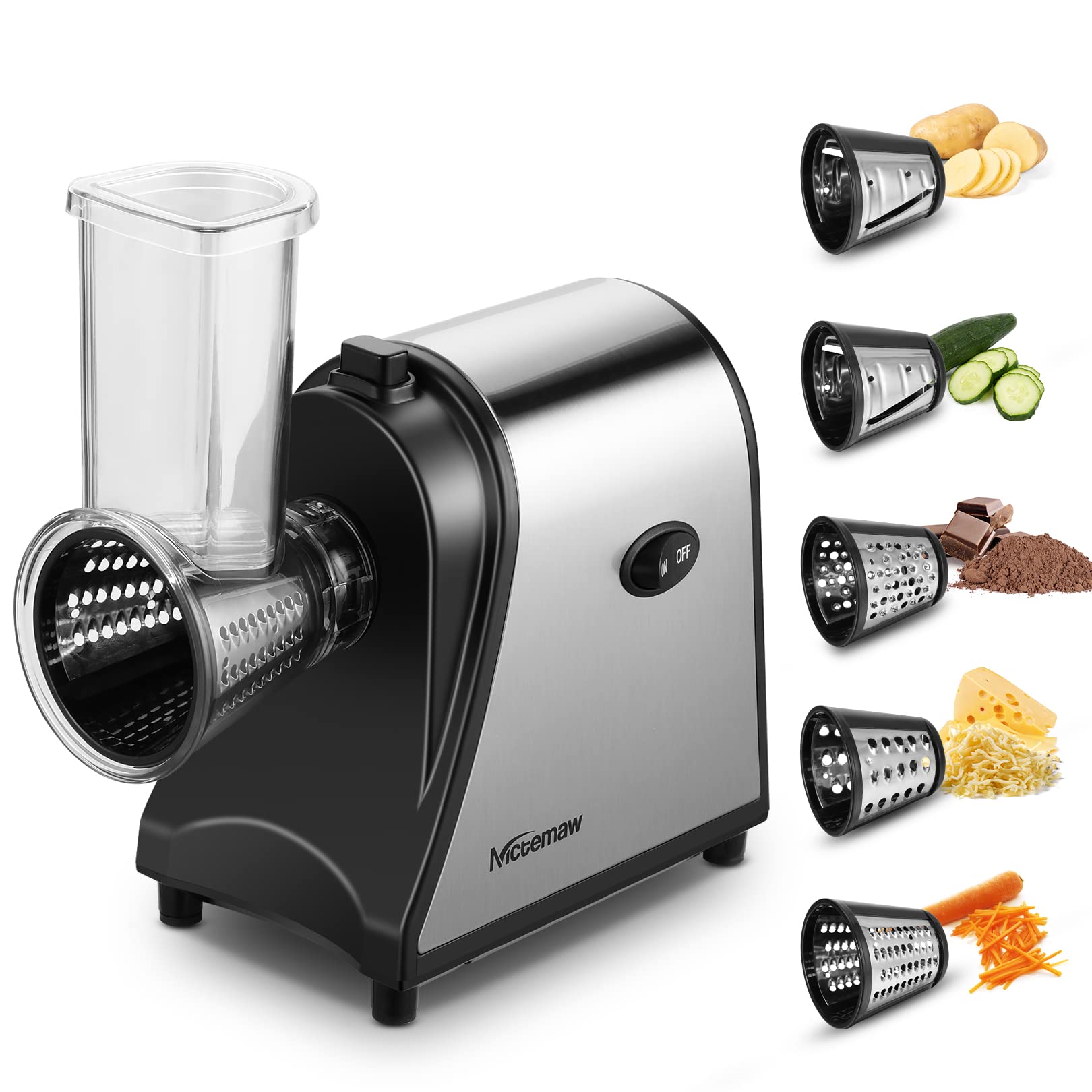 Nictemaw Tagliaverdure Elettrico 250W con 5 Tamburi