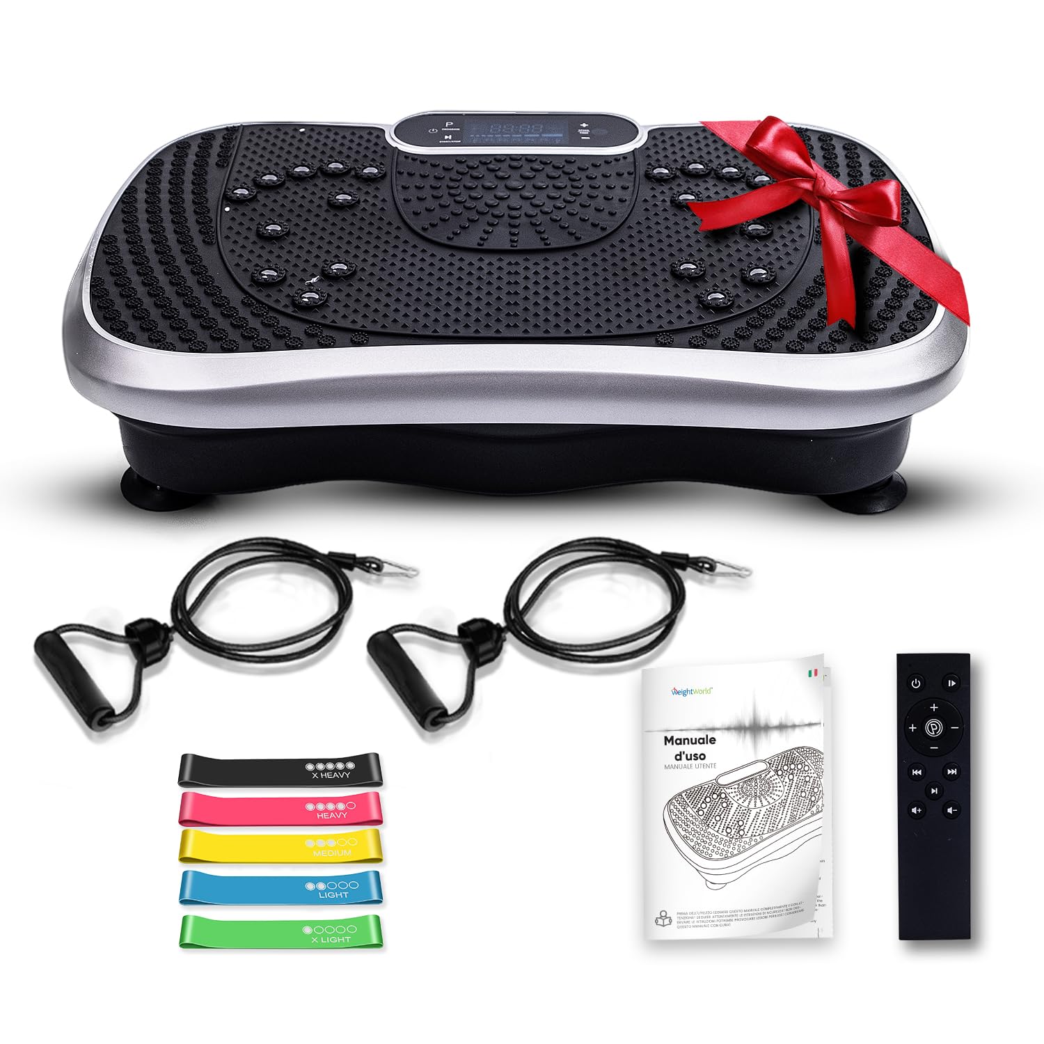 Pedana Vibrante Dimagrante con Elastici Fitness