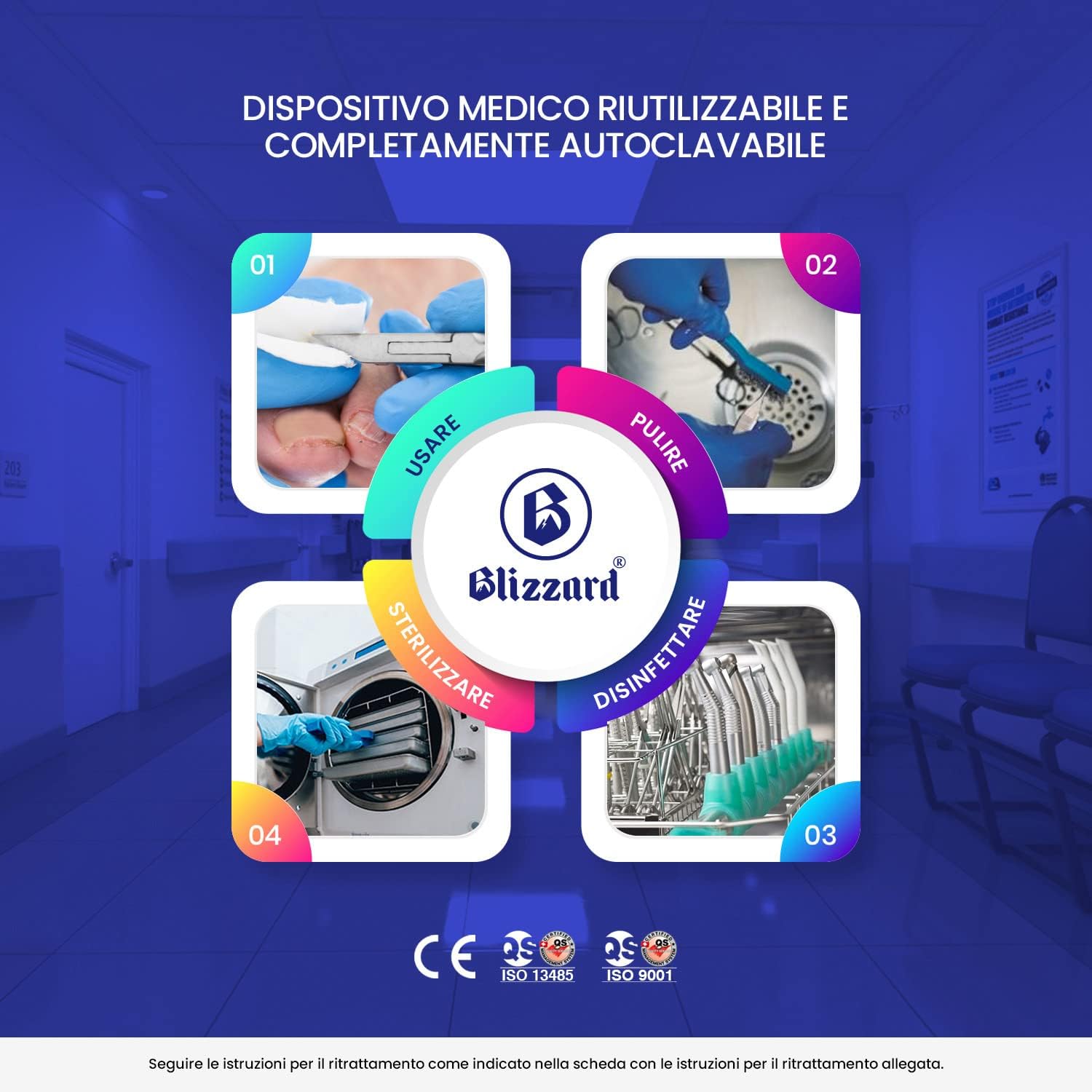 Blizzard Kit 3pz Strumenti Podologia Professionali - immagine 6