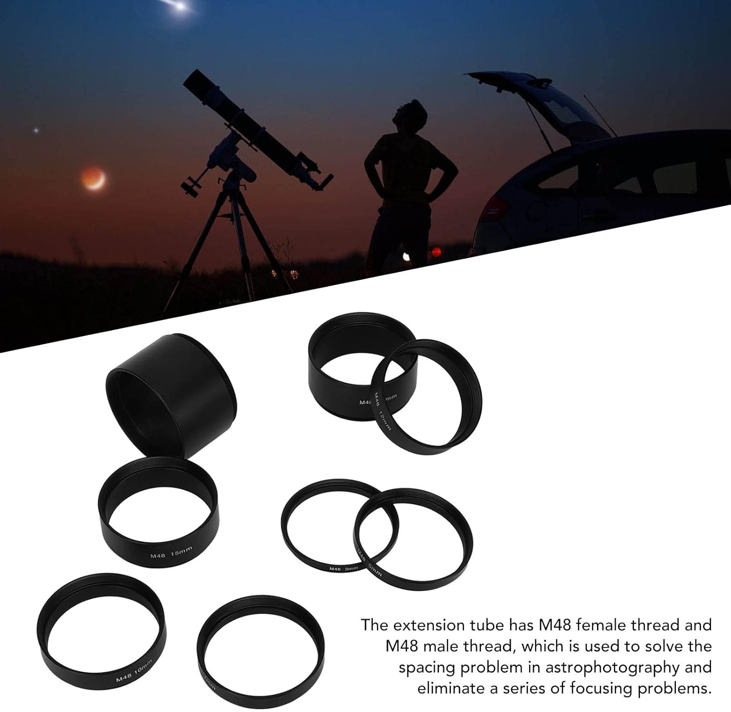 Kit Tubo di Prolunga M48x0.75 per Telescopio - immagine 4