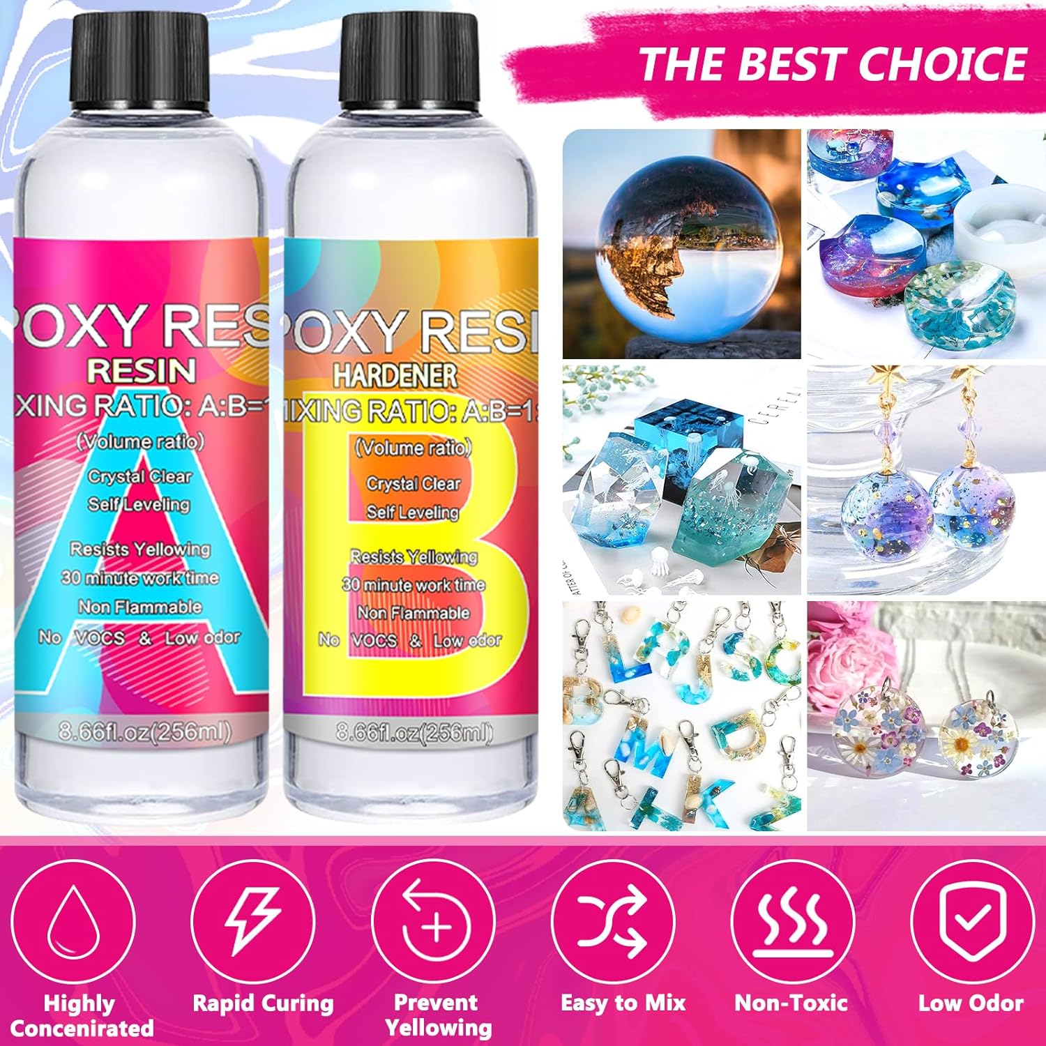 VIPNAJI Resina Epossidica Trasparente Kit 512ml - immagine 3