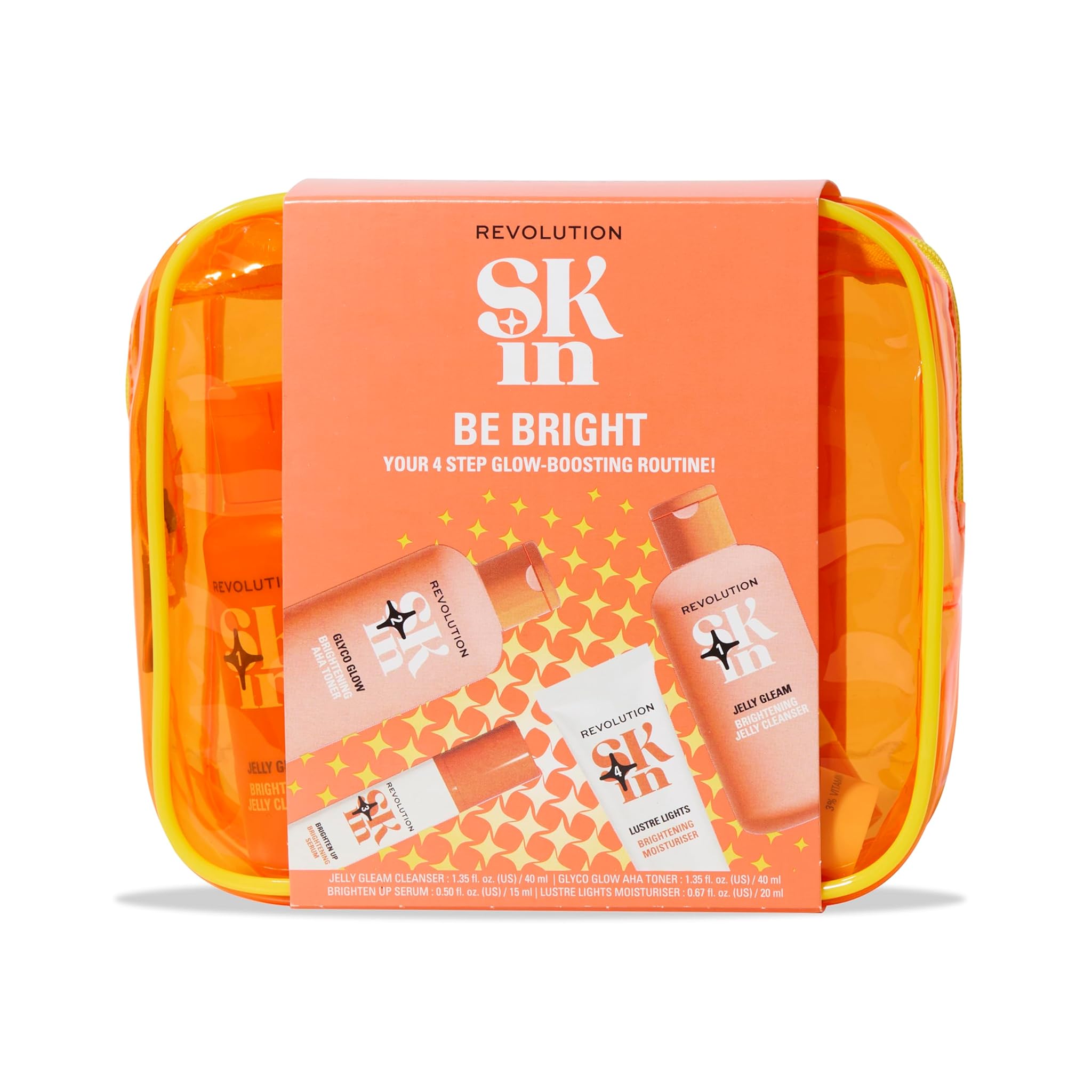 Revolution SKin, Be Bright Starter Kit, Set Viso Illuminante con Detergente, Tonico, Siero e Crema Idratante, Vegano e Cruelty-Free, 4 Prodotti