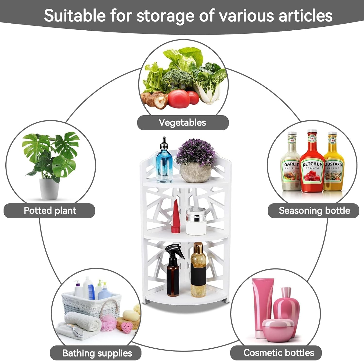 Herchr Mensola Bagno Angolare 3 Livelli - immagine 6