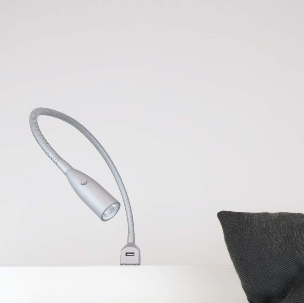 Lampada Flessibile da Letto LED con Ricarica USB (Set 2 pz) - immagine 3