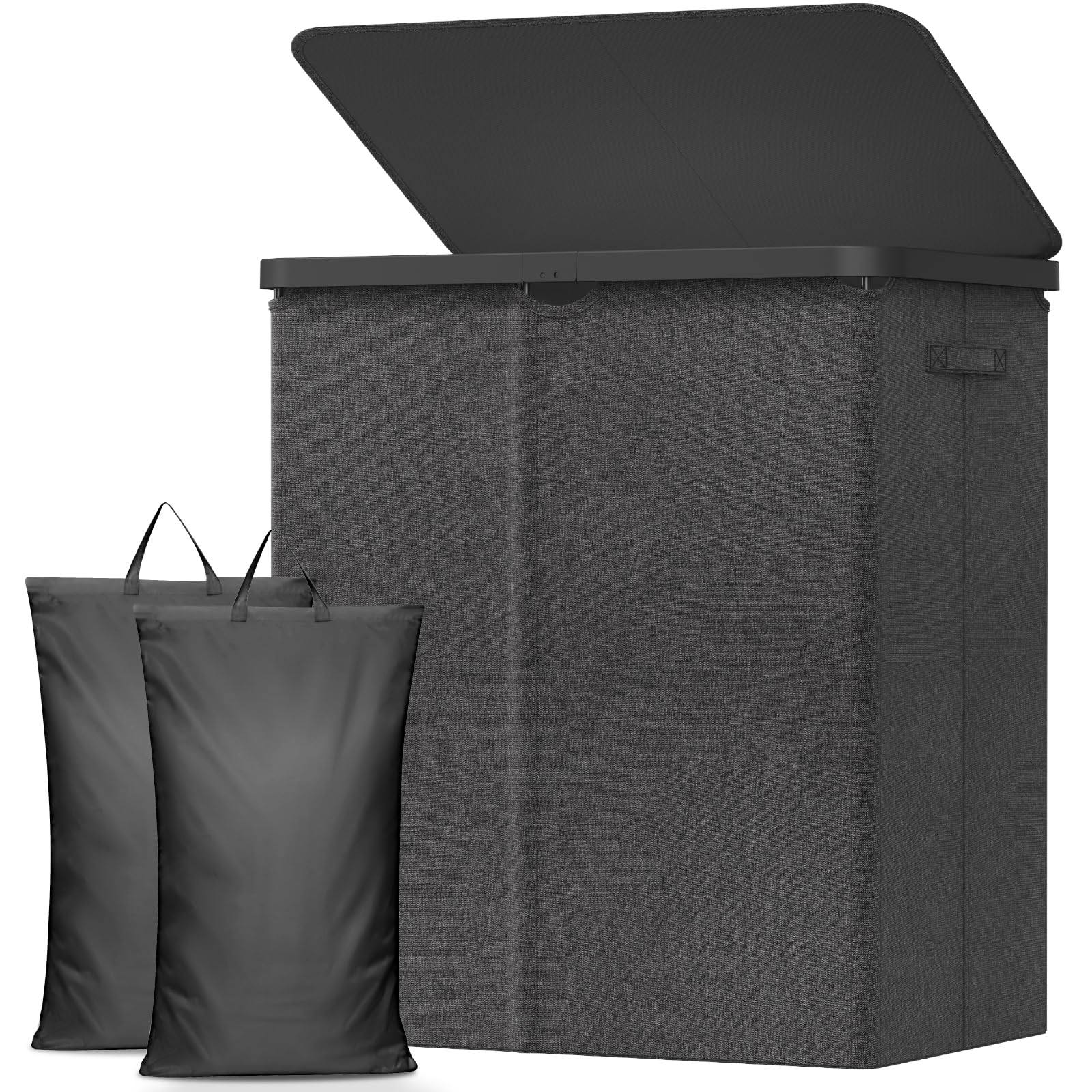 Lifewit Cesto Portabiancheria 145L 2 Scomparti, Grigio Scuro