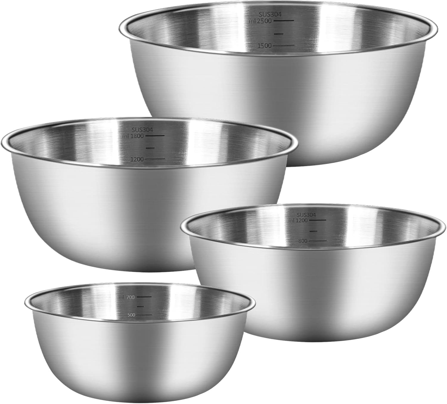 Set 4 Ciotole Acciaio Inox Cucina Impilabili - immagine 1