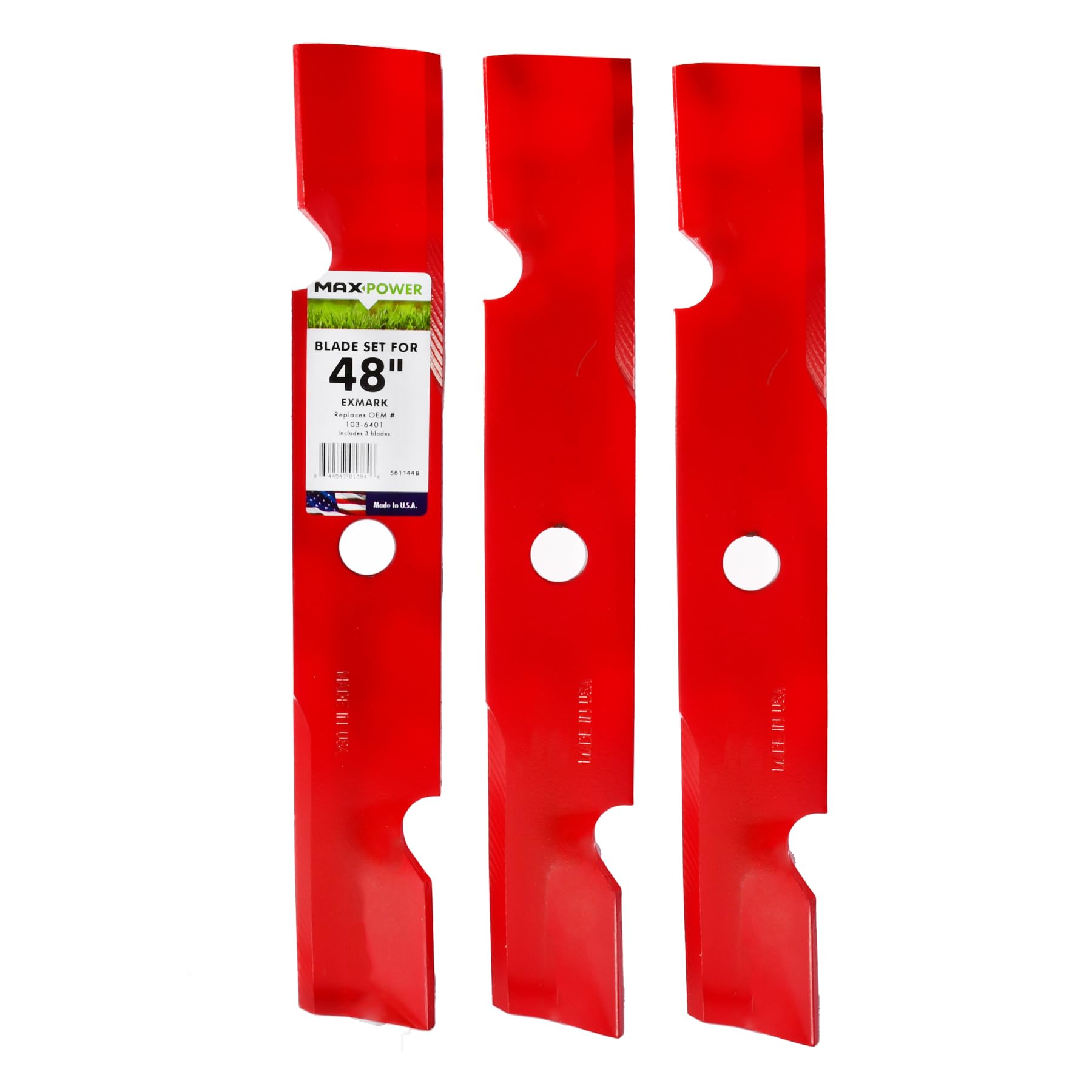 MaxPower 561144B - Set 3 Lame High Lift 48", Rosso