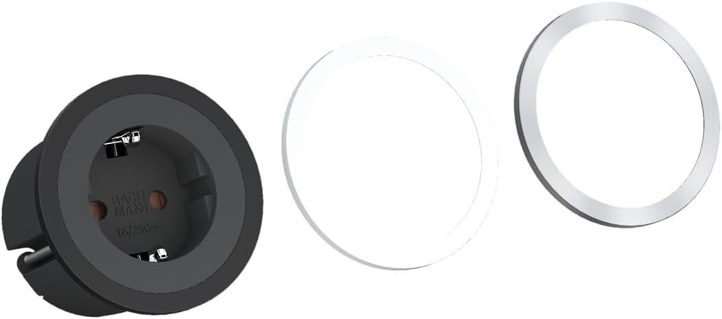 BACHMANN 926001 PIX 1 X Schuko 2,0 m capicorda, Nero, 5 x 6.8 x 6.8 cm