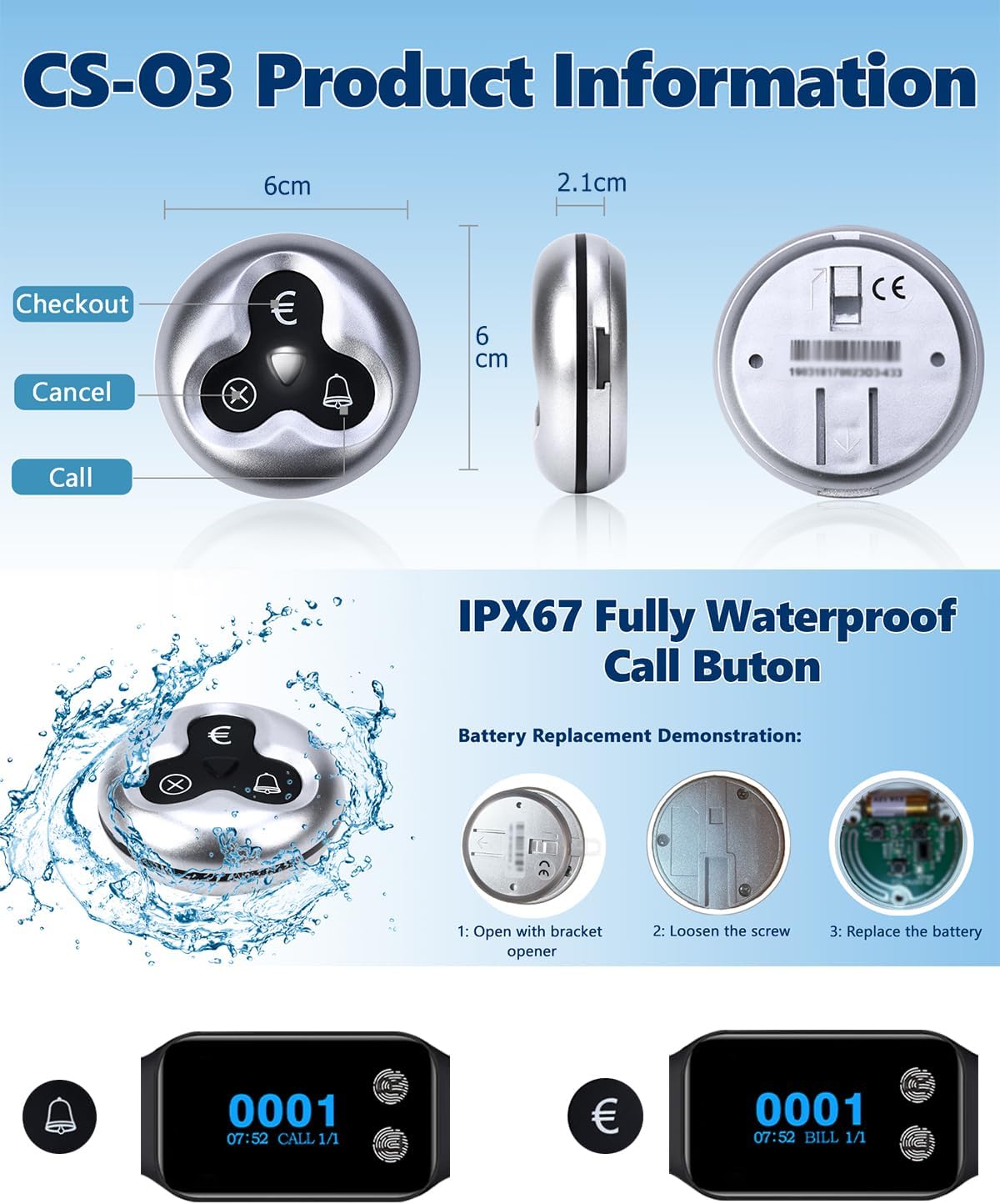 WNKRUN Sistema Cercapersone Ristoranti (1+10) - immagine 5