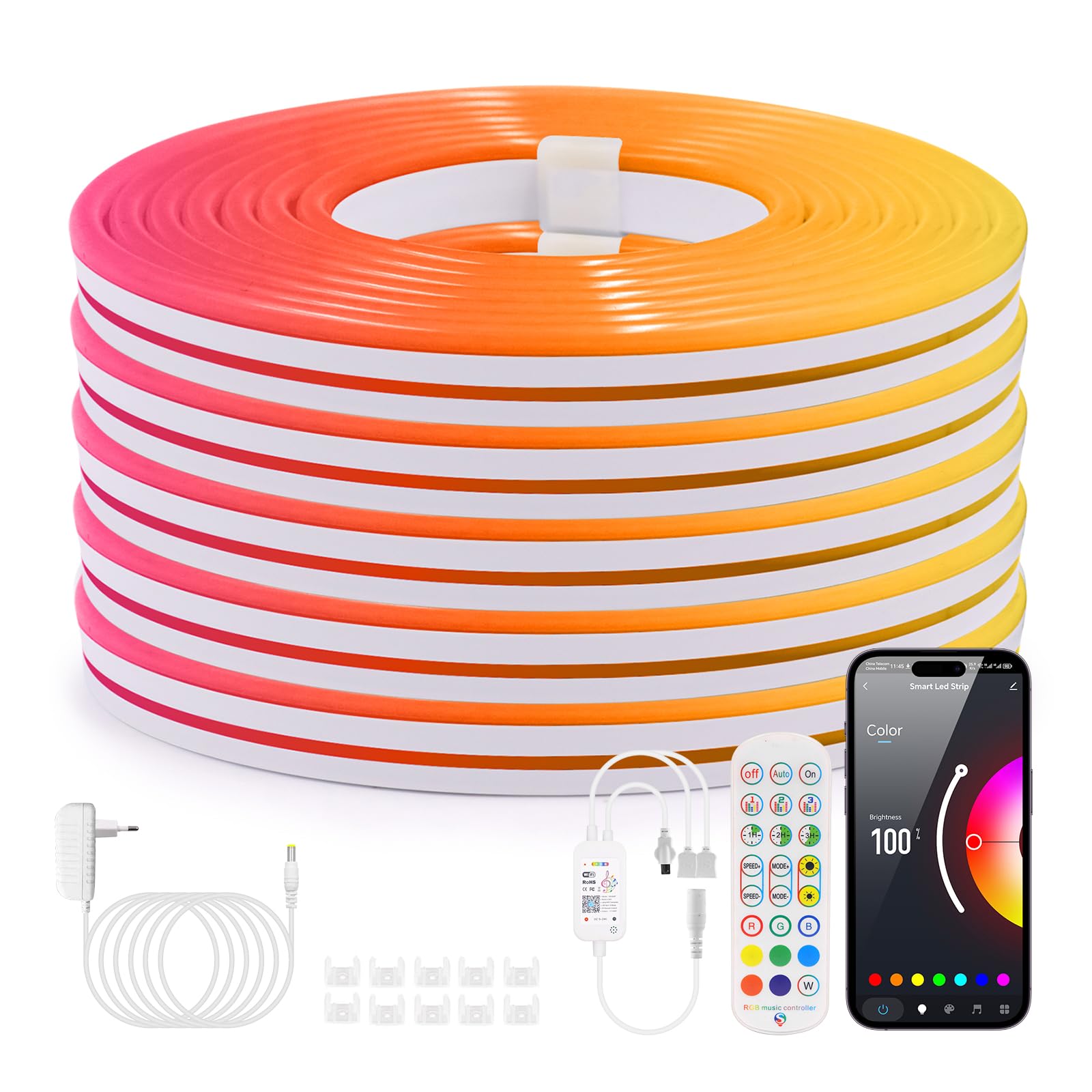 Wisada Smart LED Strip Luminoso con Alexa e Google Assistant